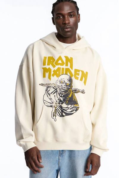 Iron Maiden World Peace Tour Vintage Hoodie - Cream