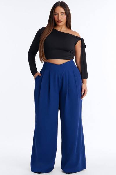 About Time Wide Leg Trousers - Blue