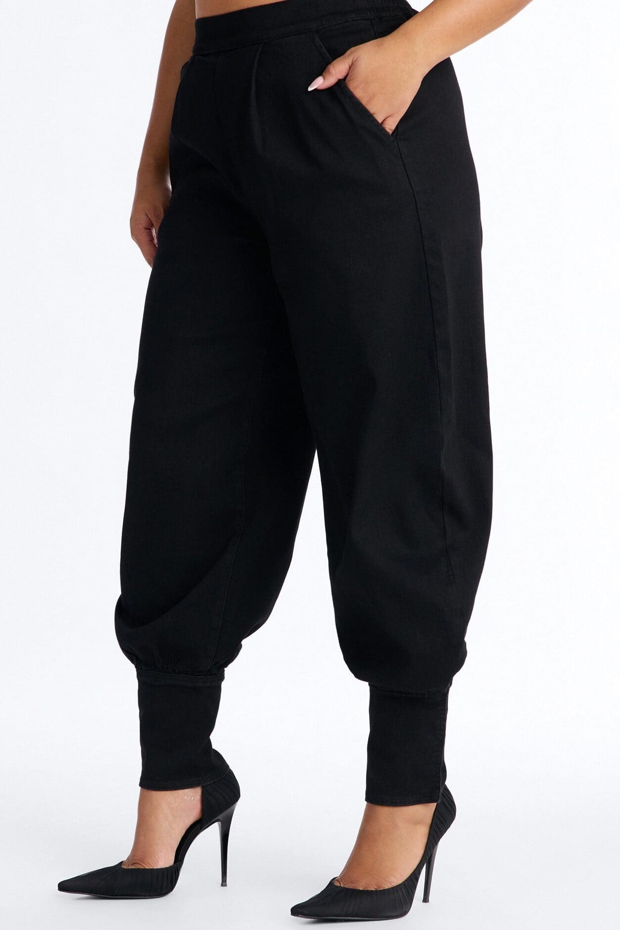 Destination Unknown Drapey Denim Balloon Jeans - Black alternate