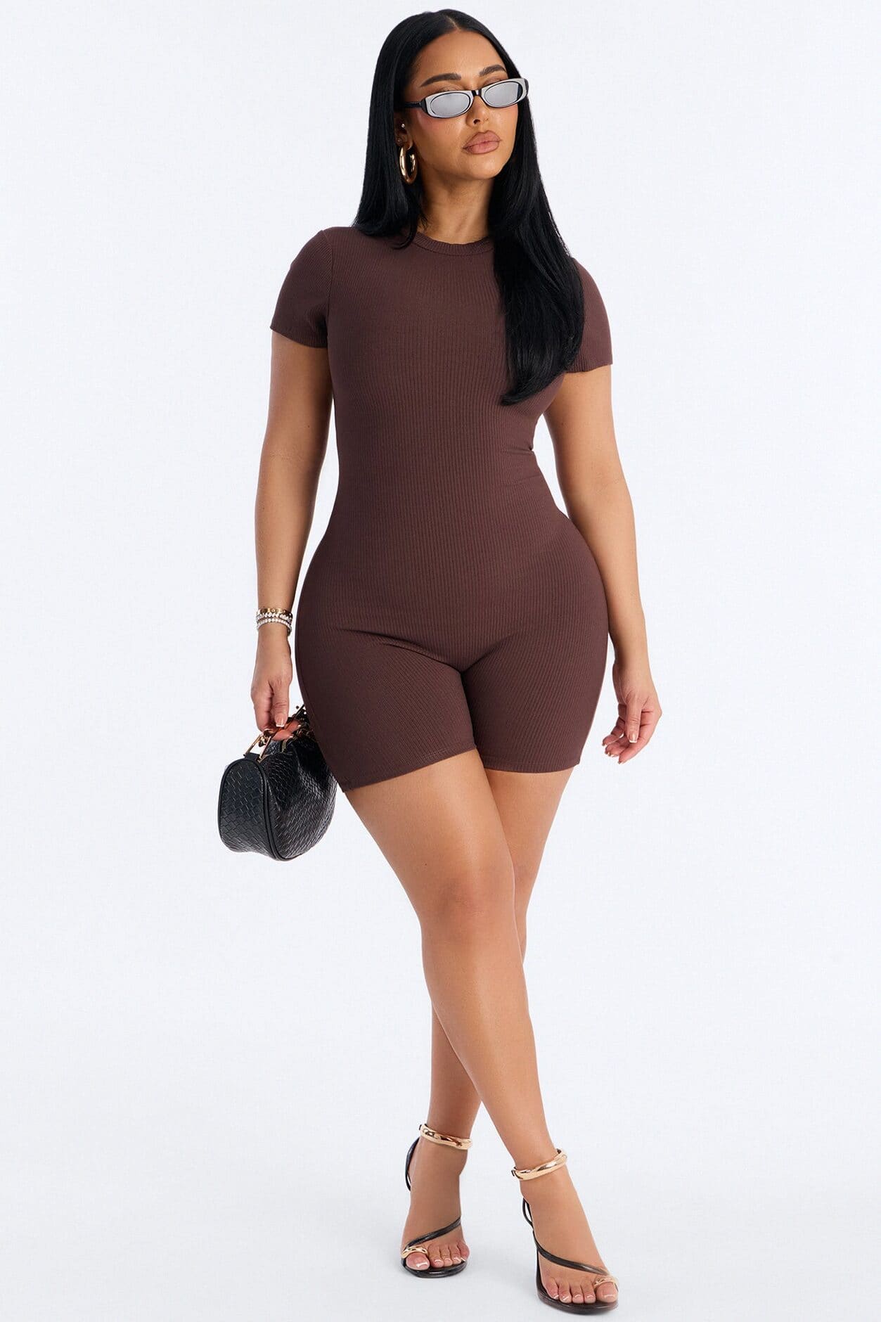 Malia Snatched Romper - Chocolate alternate