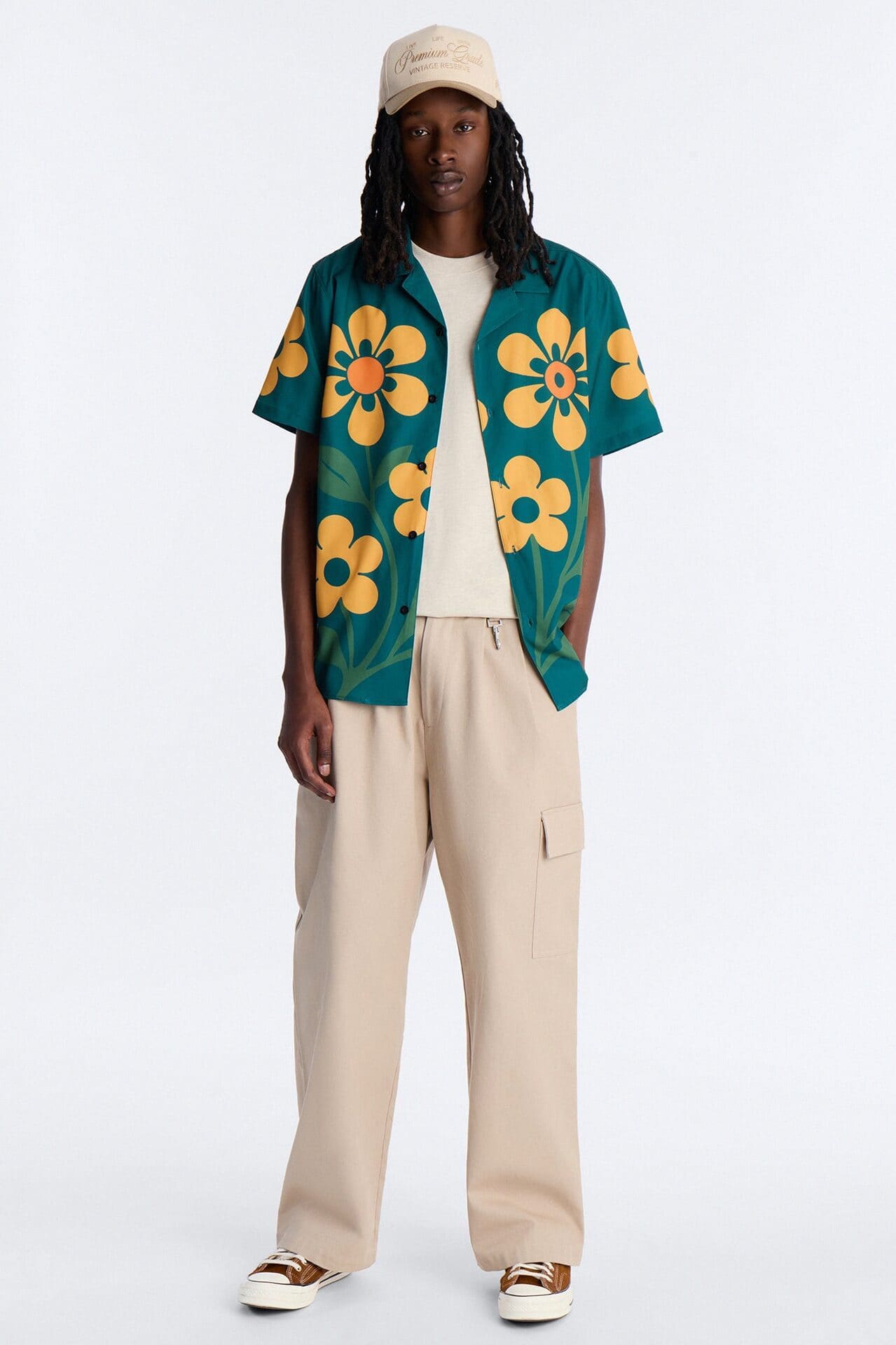 Relaxed Forest Bloom Button Up Shirt - Green alternate