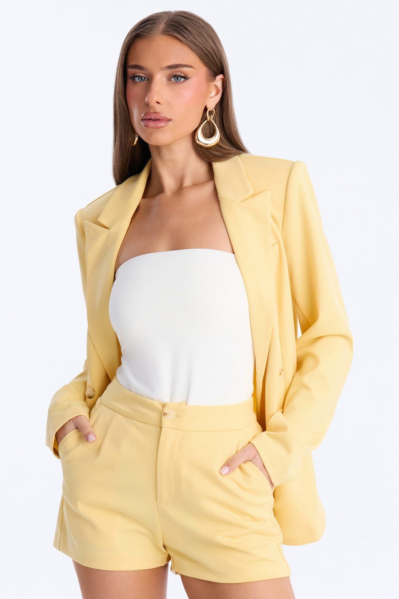 Bright Intentions Blazer Short Set - Yellow alternate
