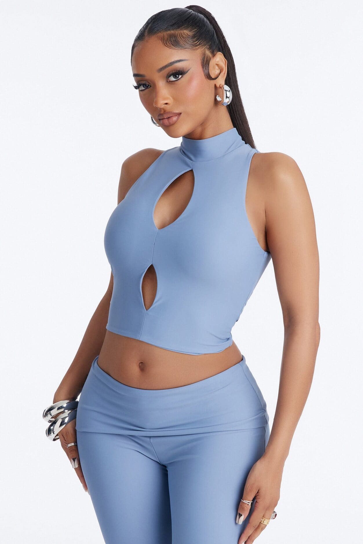 Roxy Form Double Lined Capri Pant Set - Dusty Blue alternate
