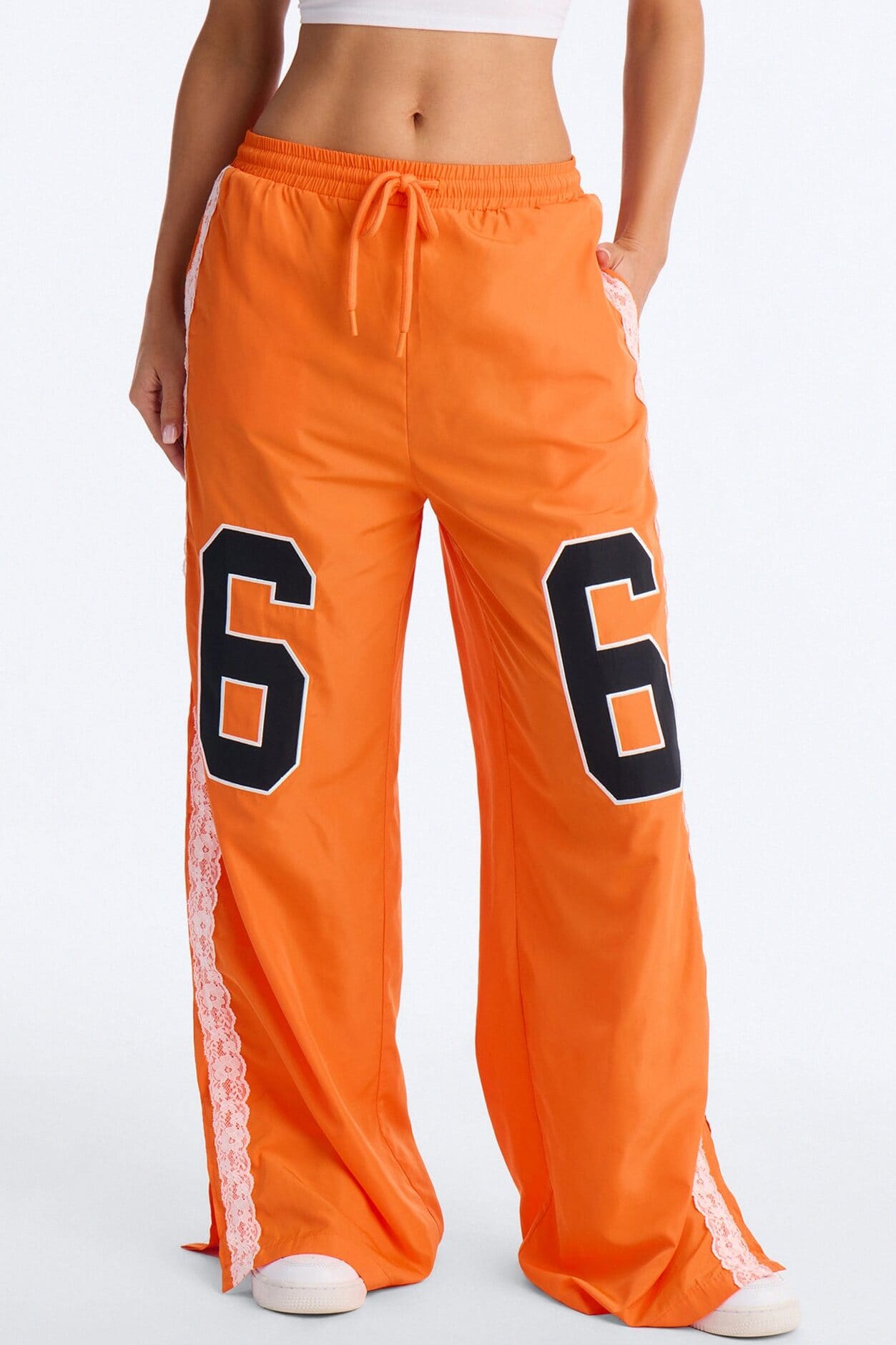 Lucky You Laced Windbreaker Lounge Pant - Orange alternate