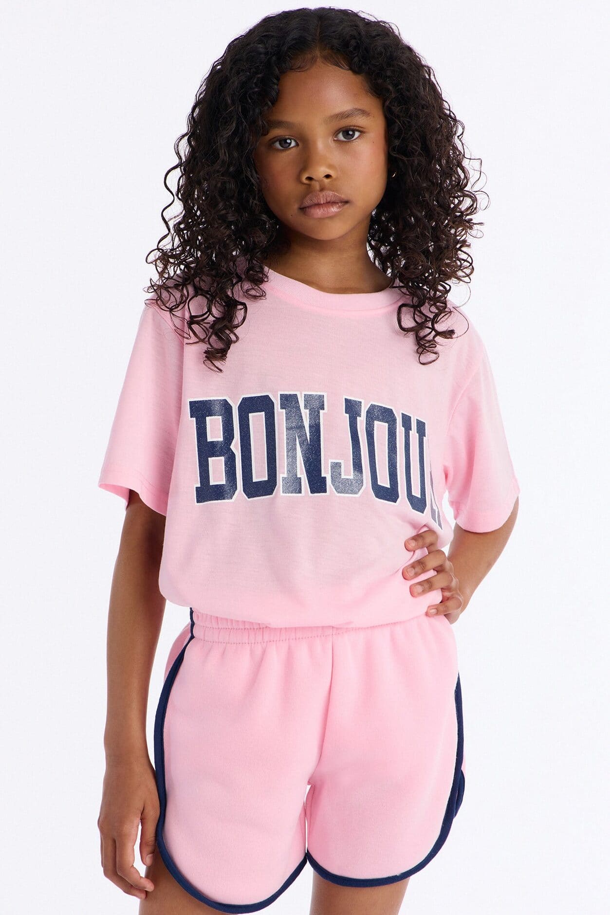 Mini Bon Jour Short Set - Pink alternate
