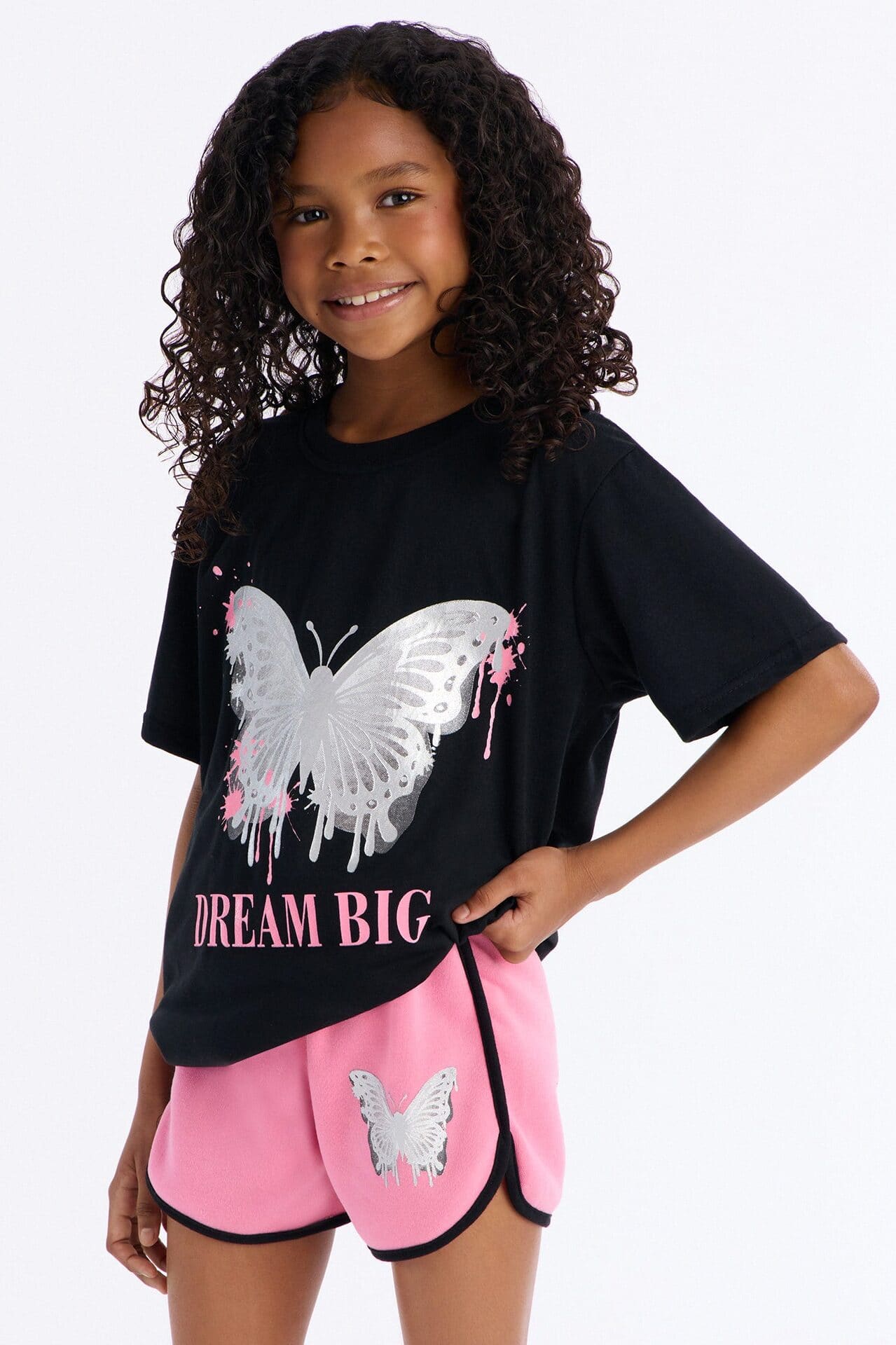 Mini Dream Big Butterfly Short Set - Pink/combo alternate