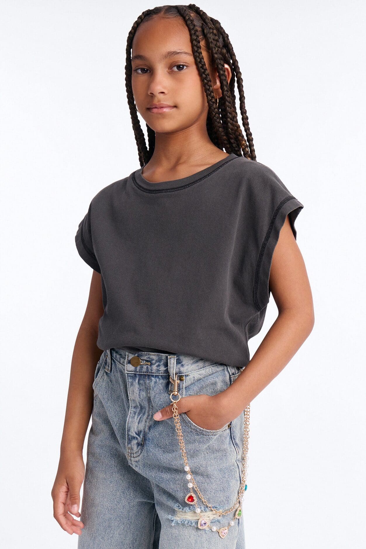 Mini Heart To Heart Layered Pant Chain - Gold alternate