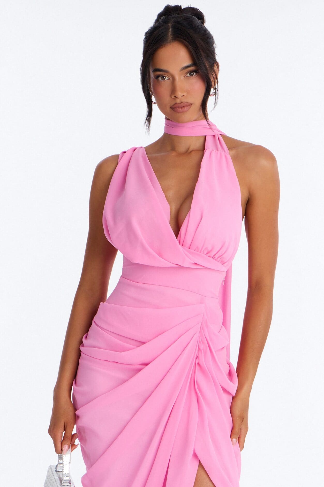 Main Character Ruched Chiffon Gown - Light Pink alternate