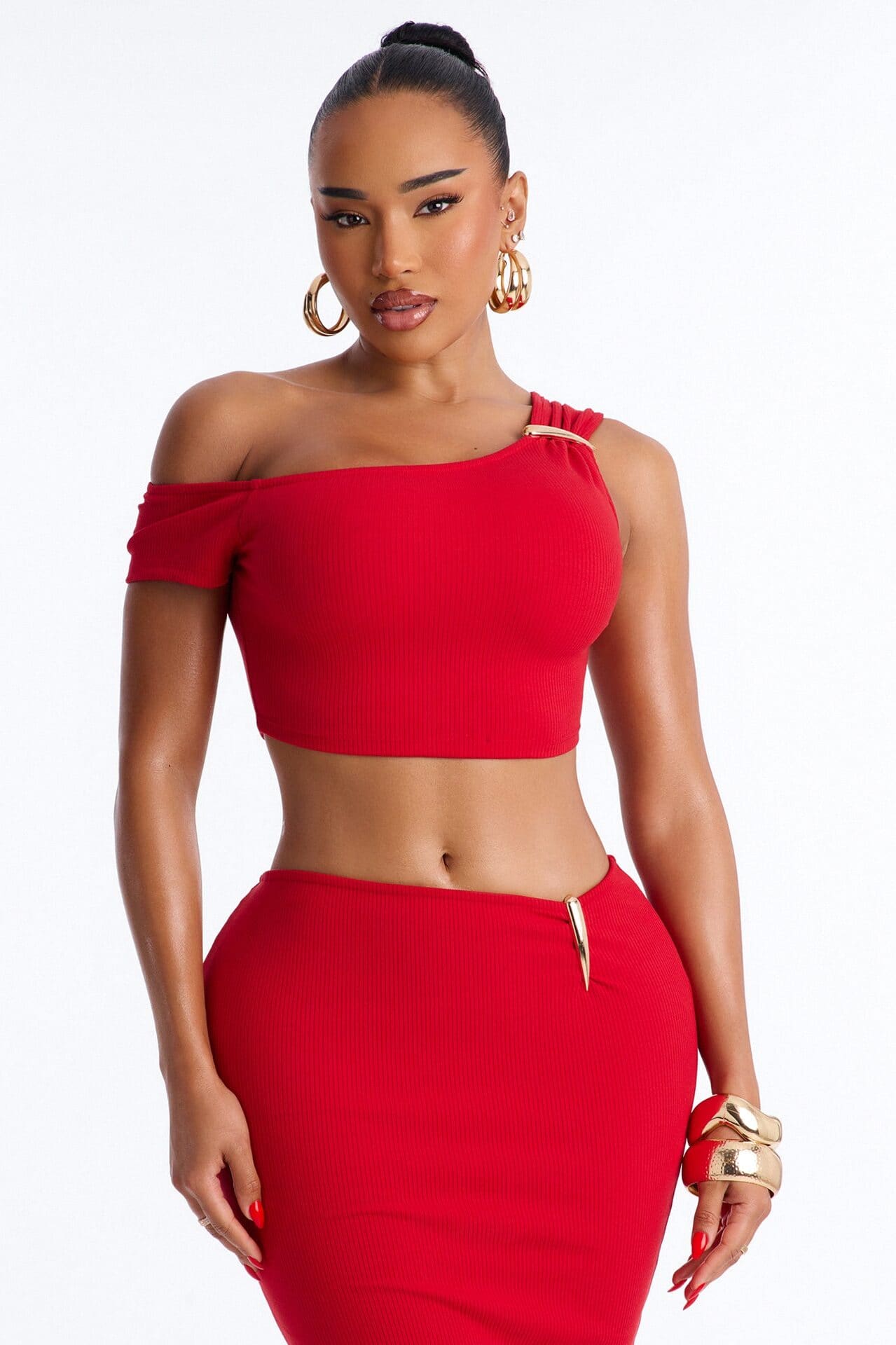 Scarlett Snatched Low Rise Skirt Set - Red alternate