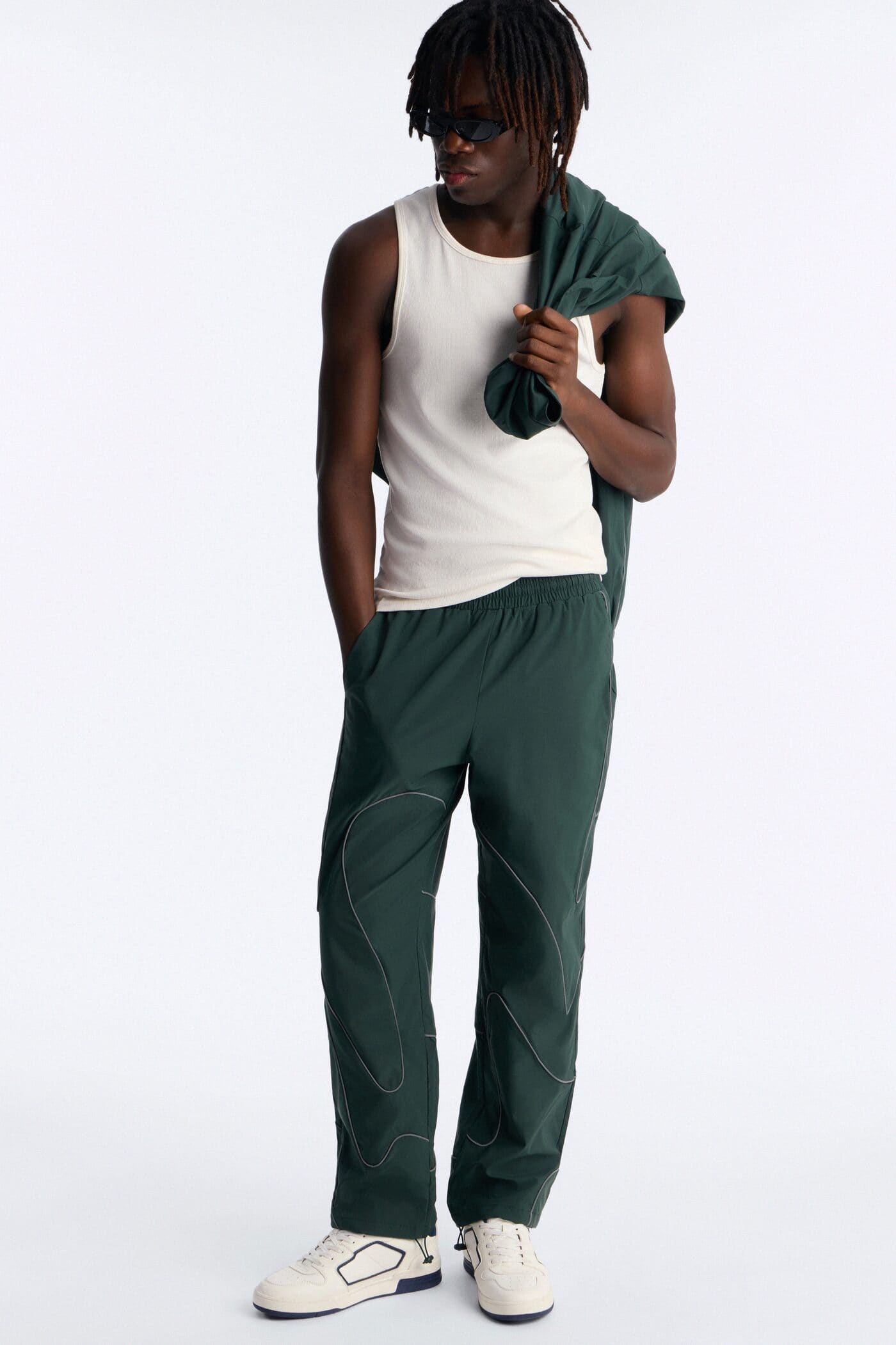 Straight Futuristic Mode Track Pant - Hunter Green alternate