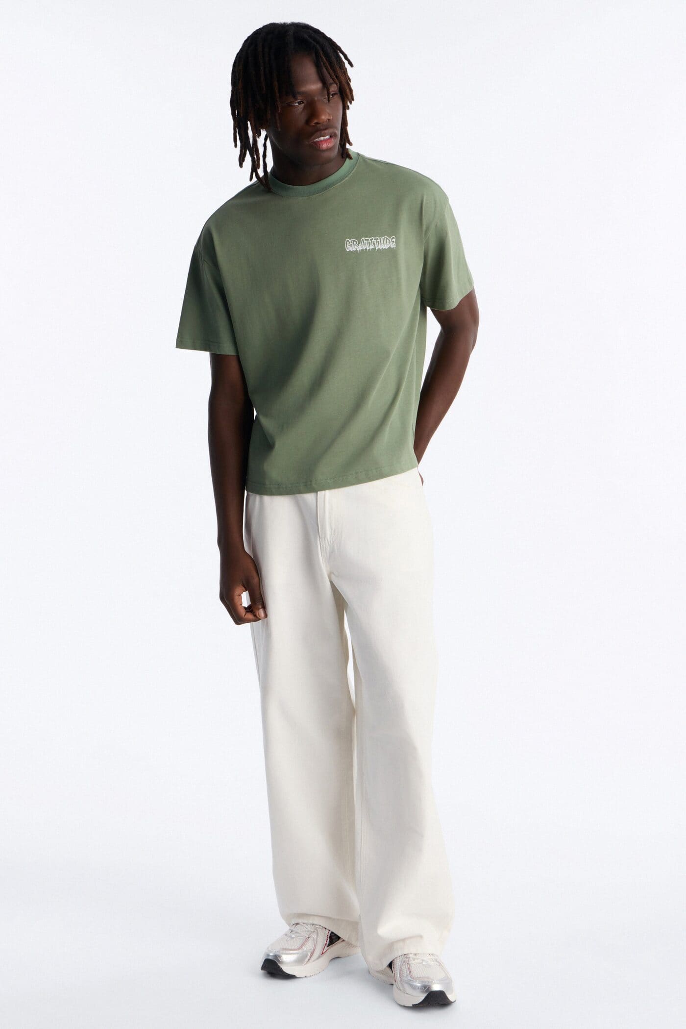Gratitude Heavy Weight Oversized Short Sleeve Tee - Olive alternate