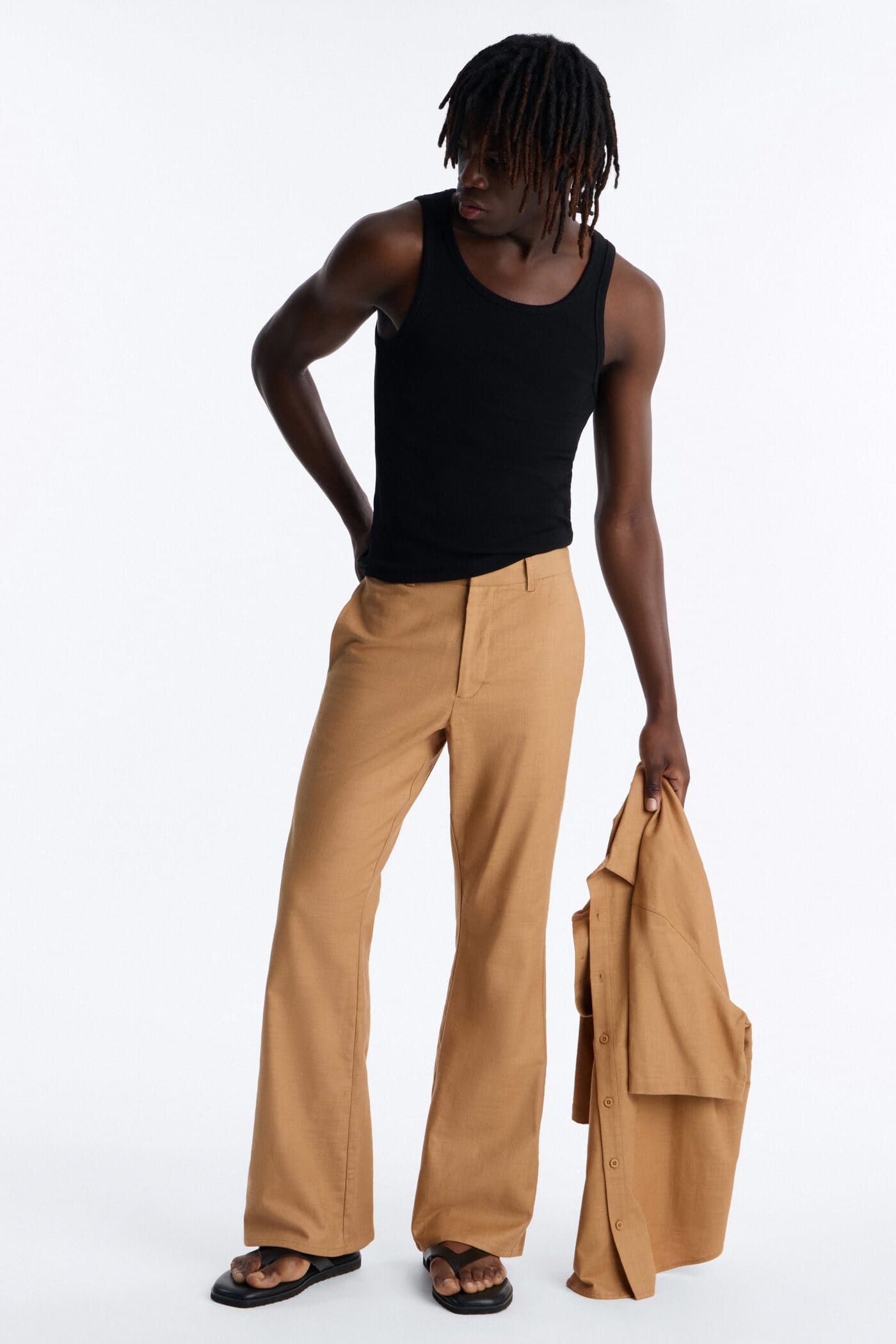 Slim Flare Sunward Coast Linen Pant - Brown alternate