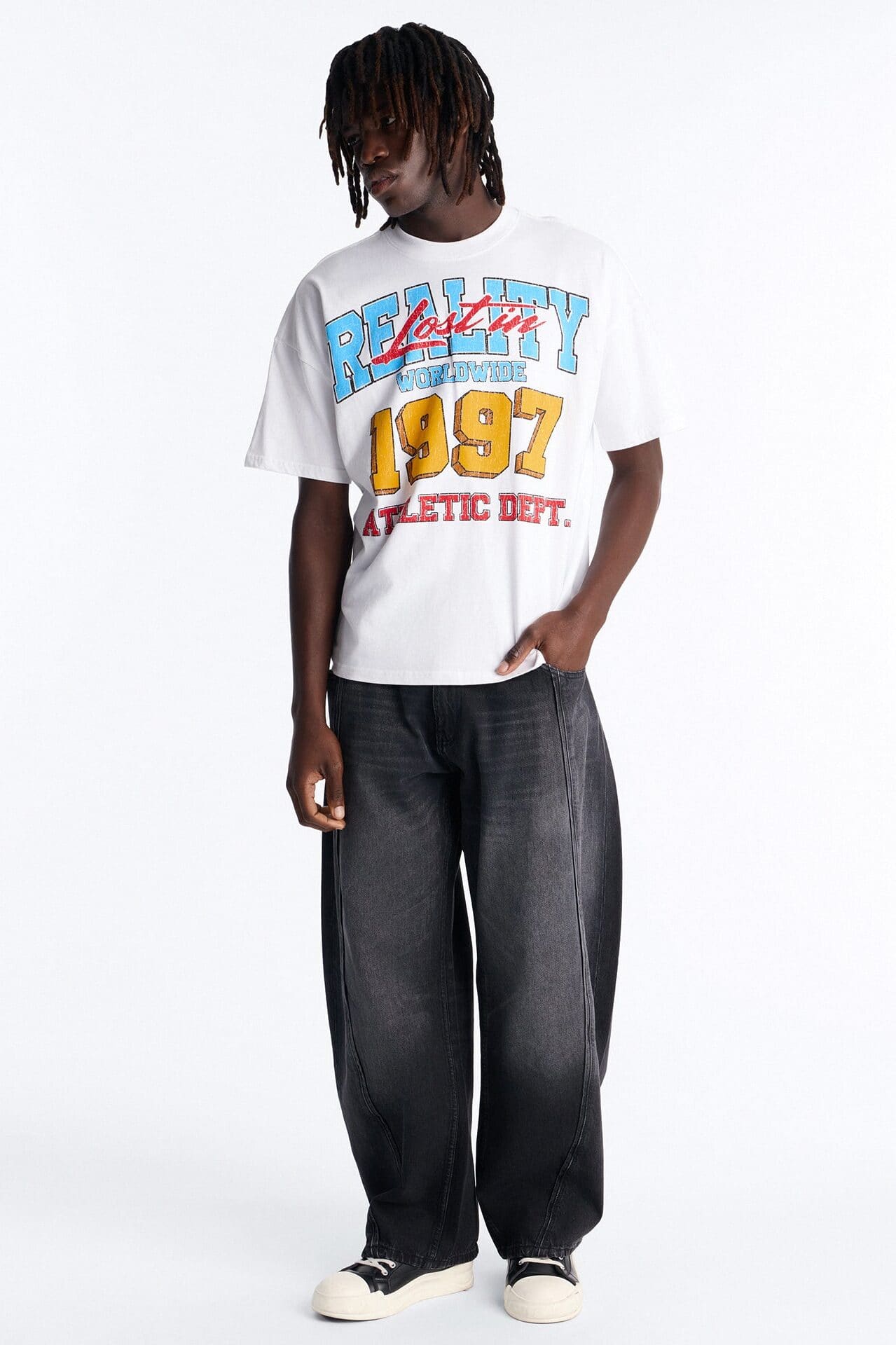 Lost In Reality Boxy Short Sleeve Tee - White alternate