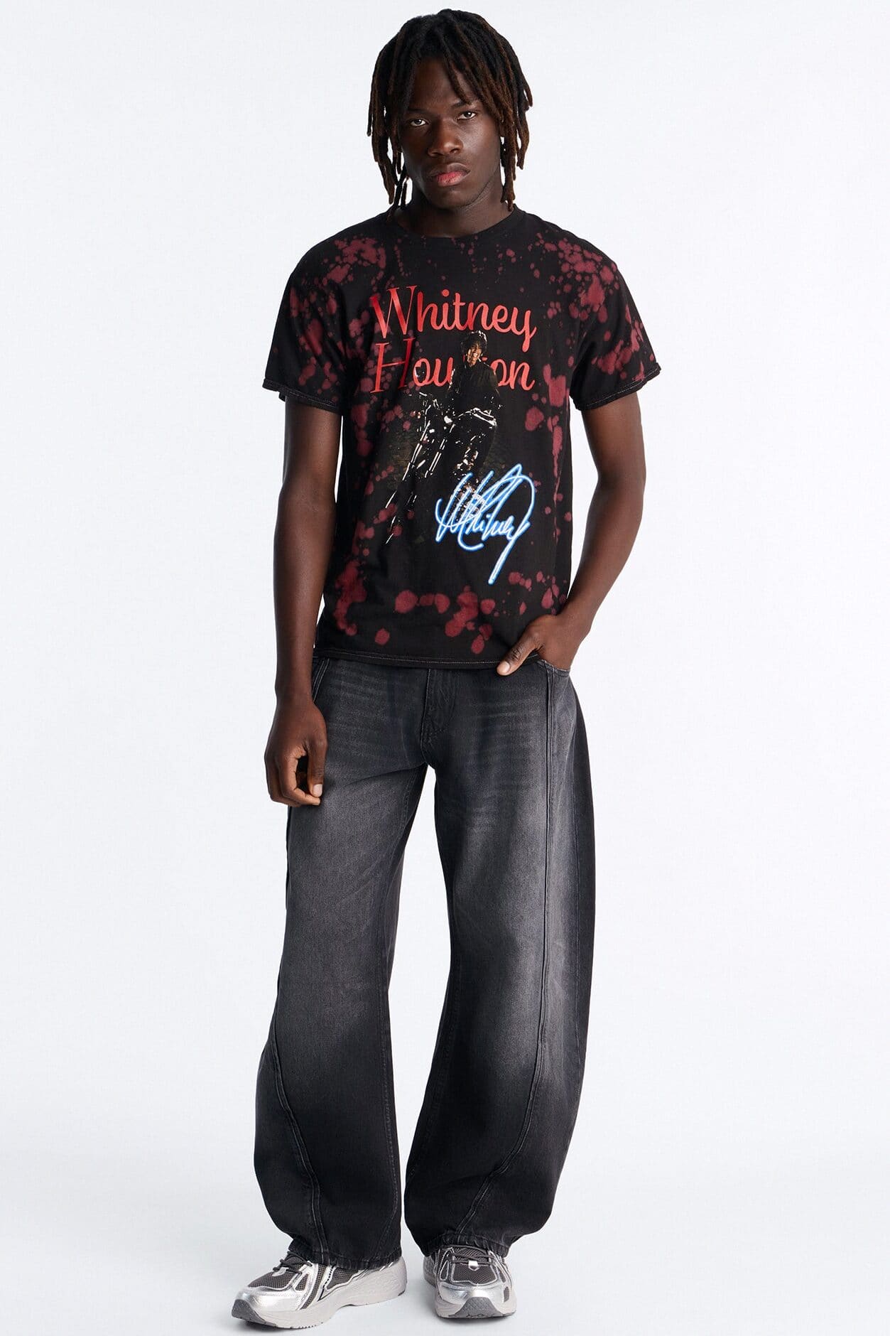 Whitney Houston Dyed Short Sleeve Tee - Black/Red alternate