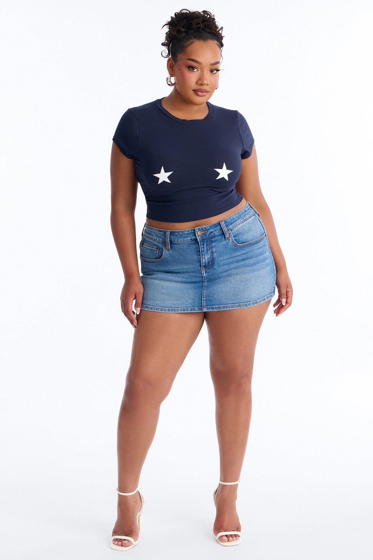Star Girl Graphic Baby Tee - Navy alternate