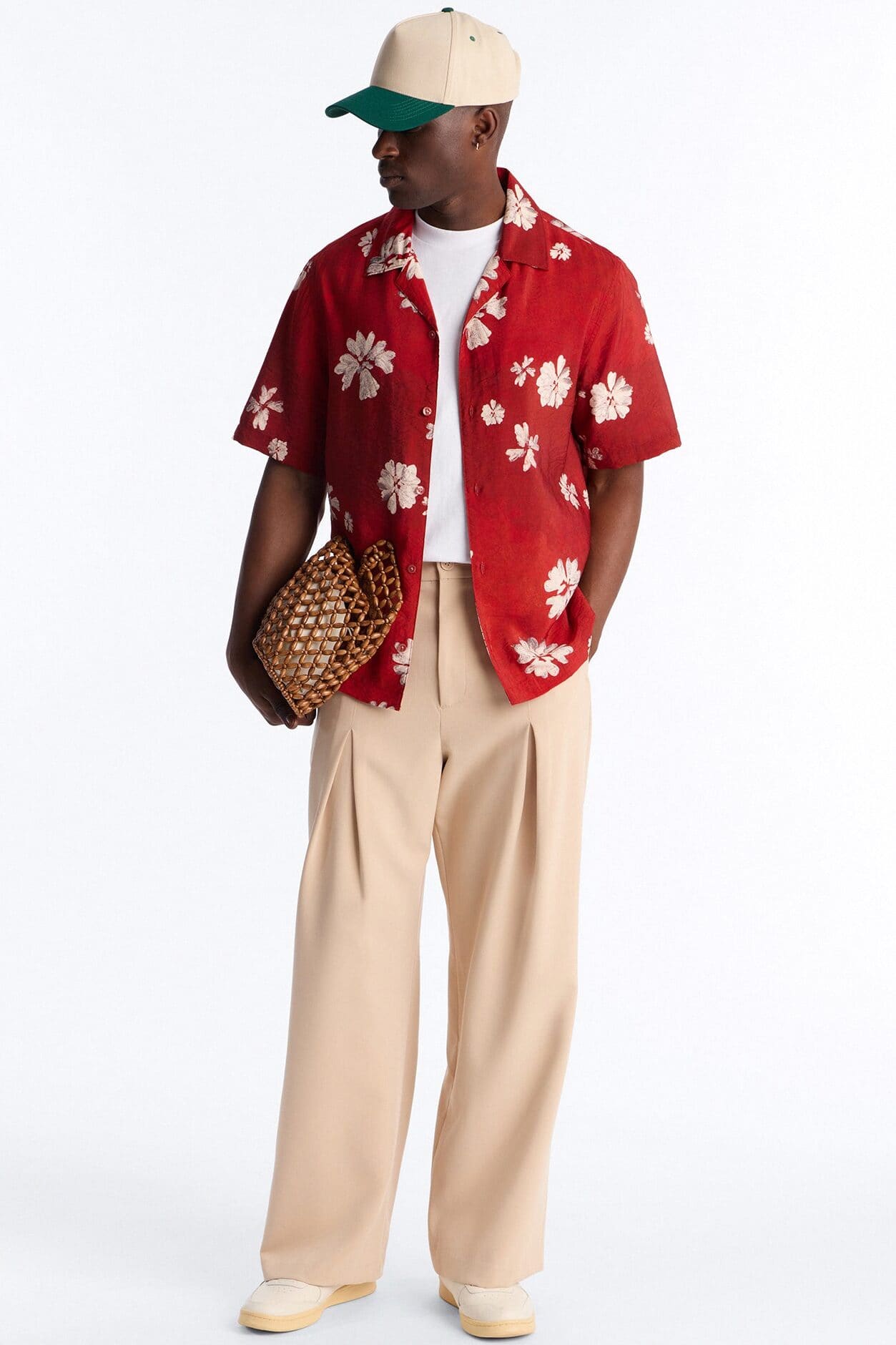 Floral Tennyson Button Up Shirt - Red/combo alternate