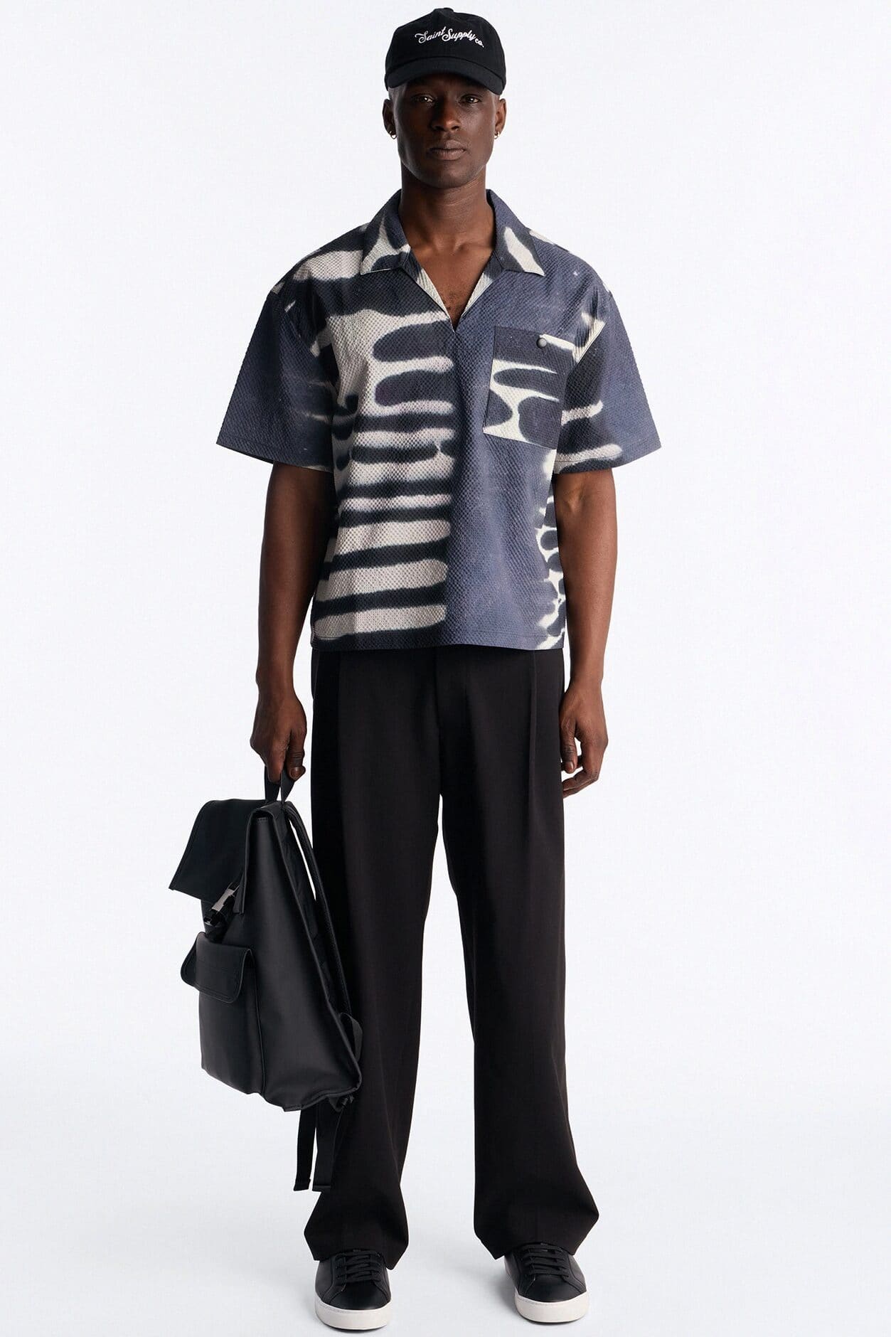 Boxy Lunar Forge Textured Polo - Grey/combo alternate