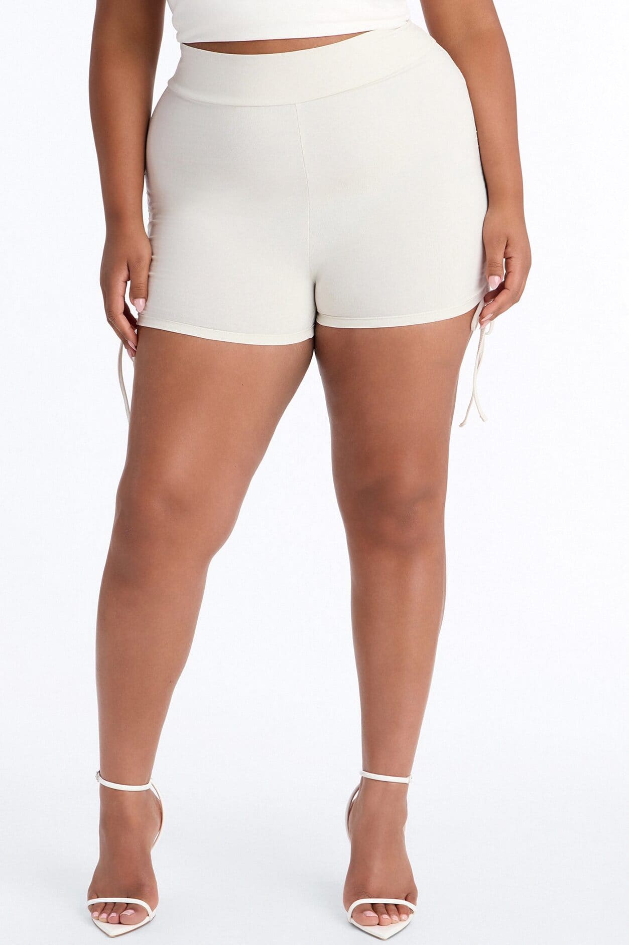 Melanie Ruched Biker Shorts - Stone alternate