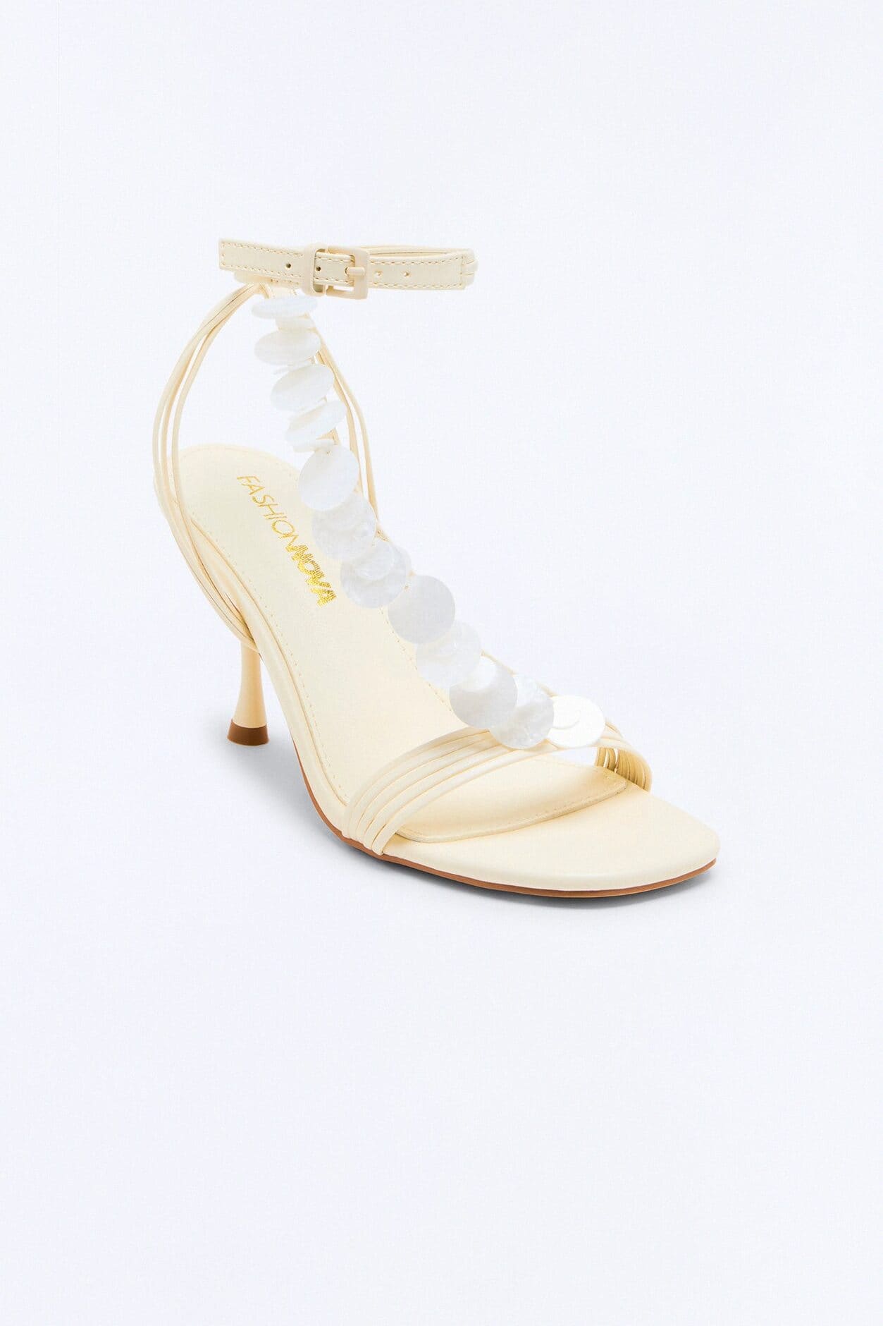 Jora Shell Ankle Strap Heels - Cream alternate