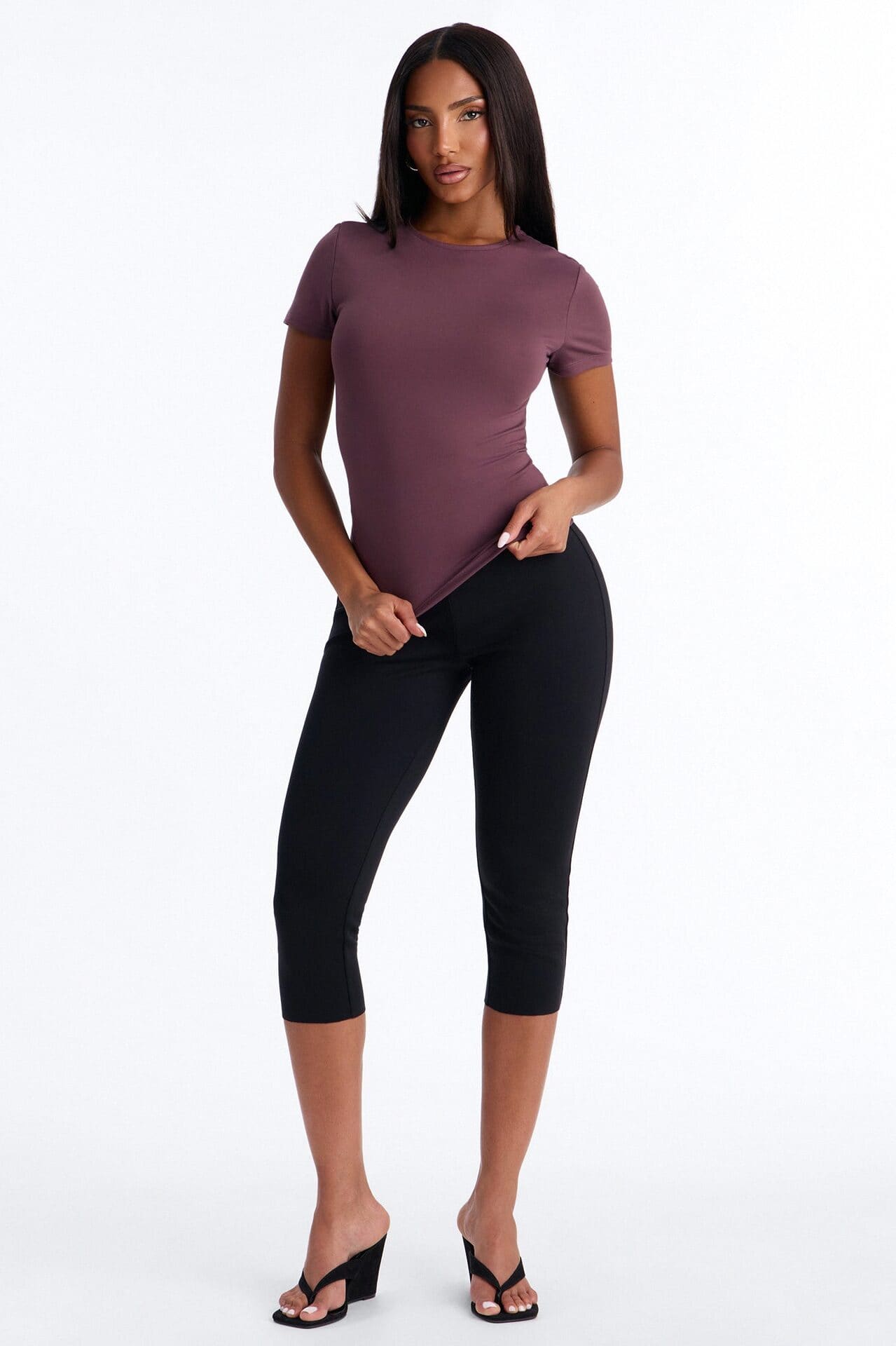 Myla Tricot Lounge Short Sleeve Top - Plum alternate