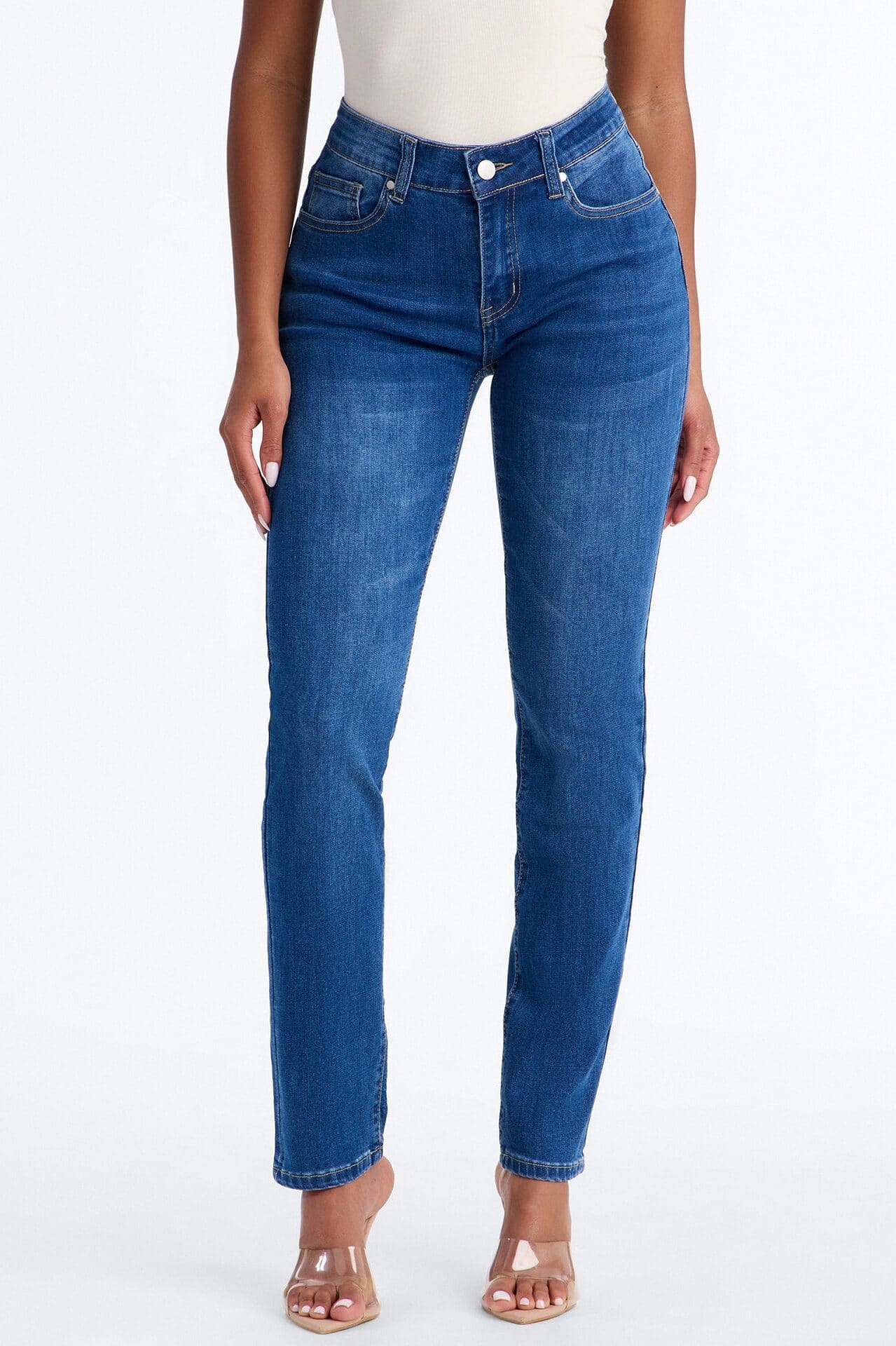 Never Settle High Rise Everyday Stretch Skinny Jeans - Medium Wash alternate