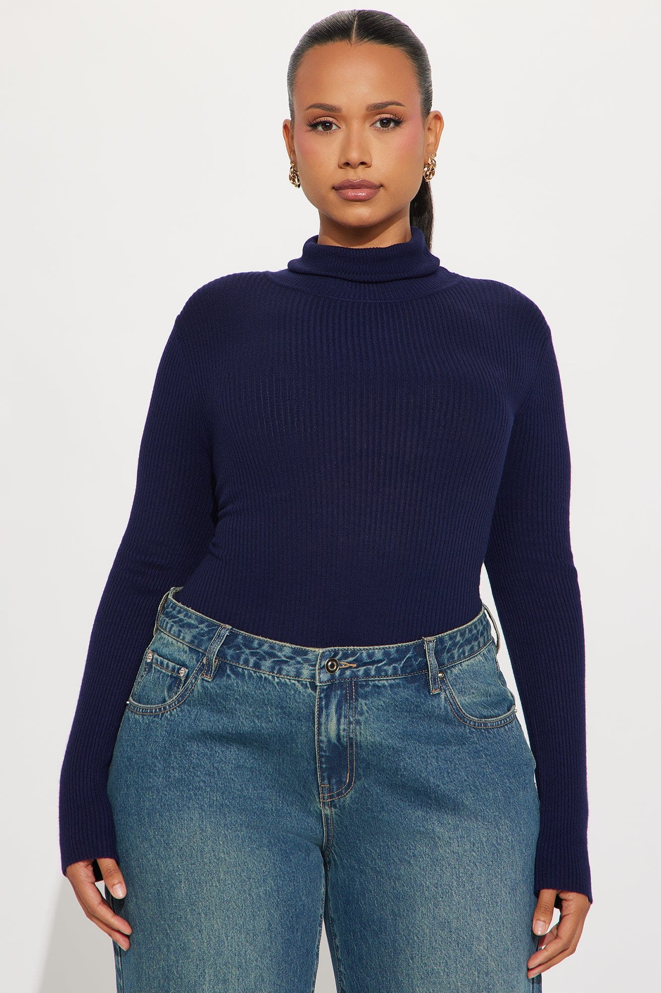 Tara Turtle Neck Sweater - Navy