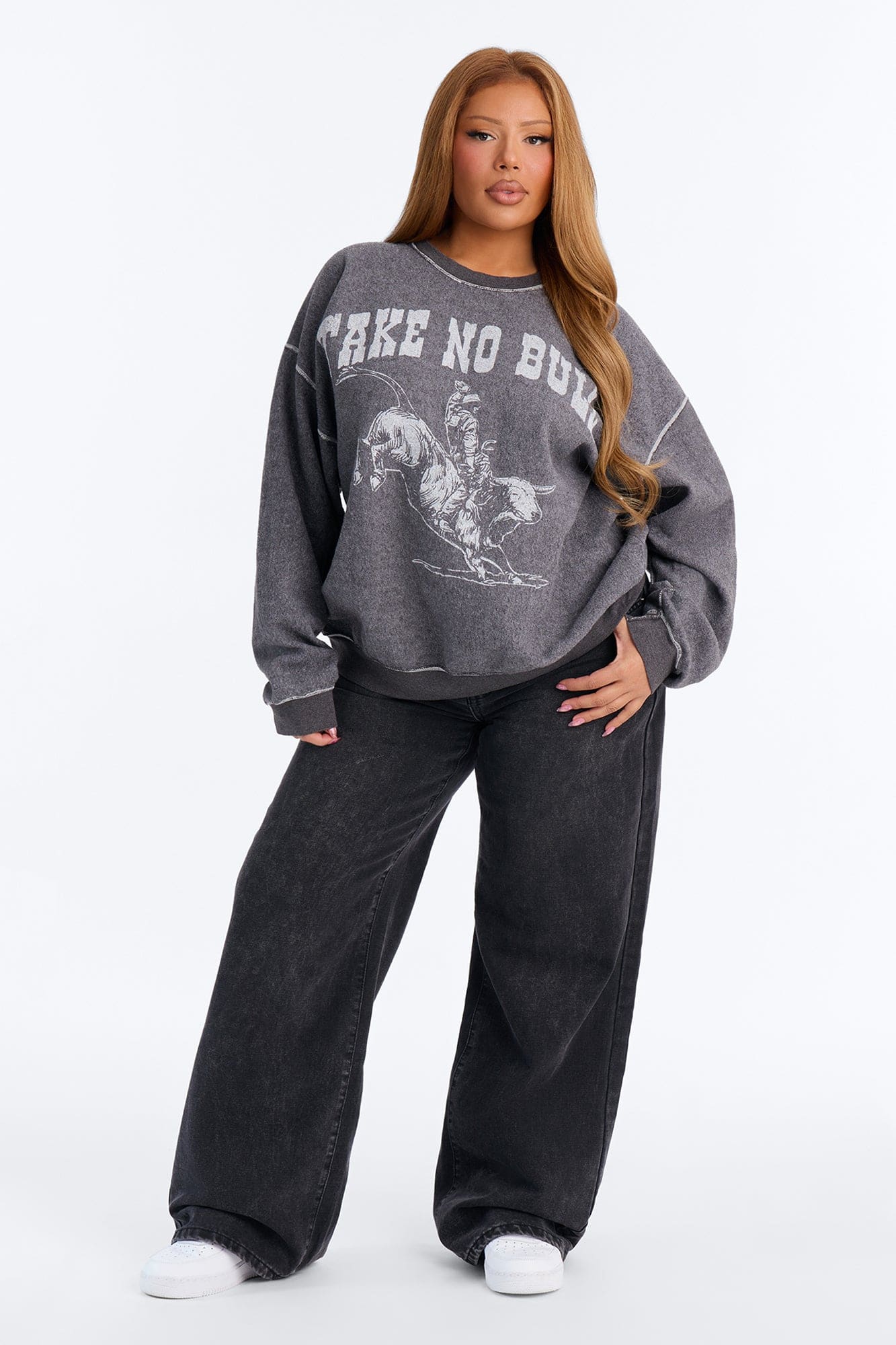 Take No Bull Reverse Fleece Sweatshirt - Black Wash alternate