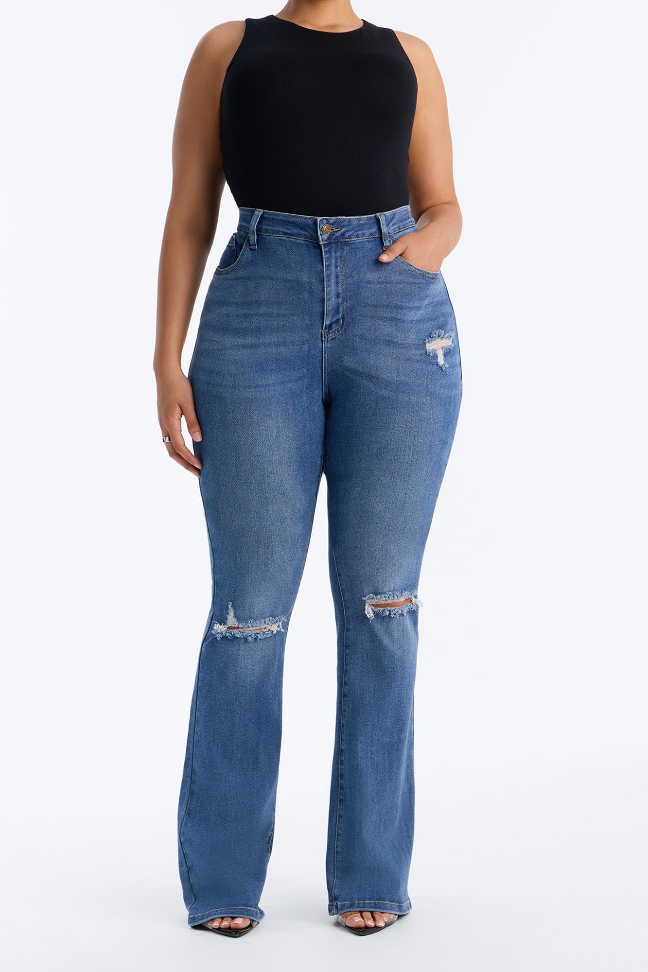 Tall Pleasure Seeker Soft Stretch Flare Jeans - Dark Wash alternate
