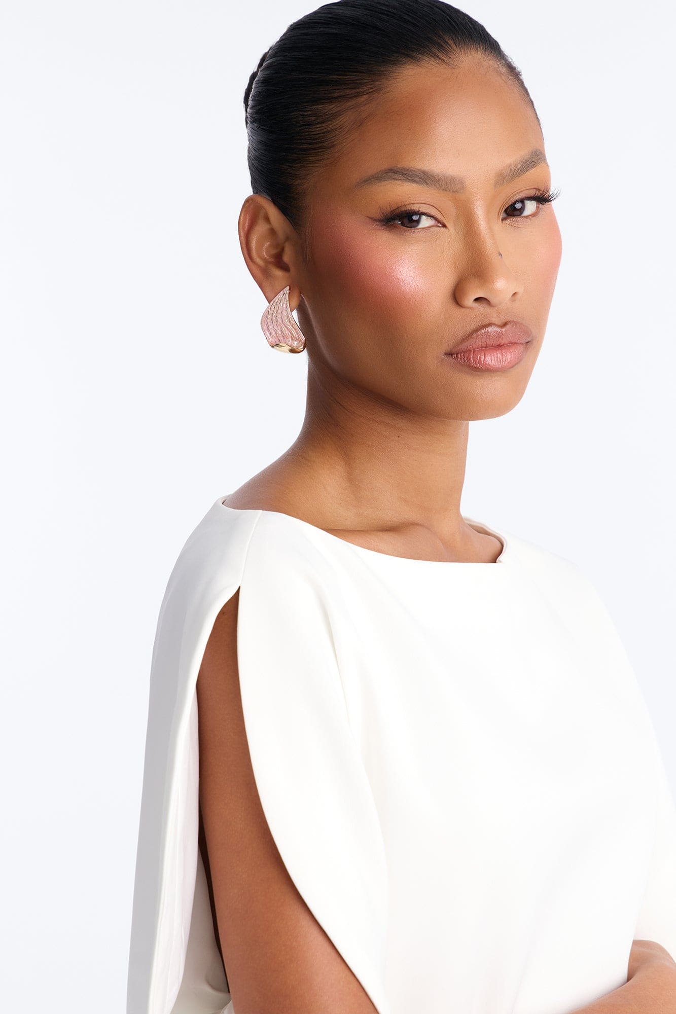 Thank Me Later Drop Earrings - Gold/Pink alternate