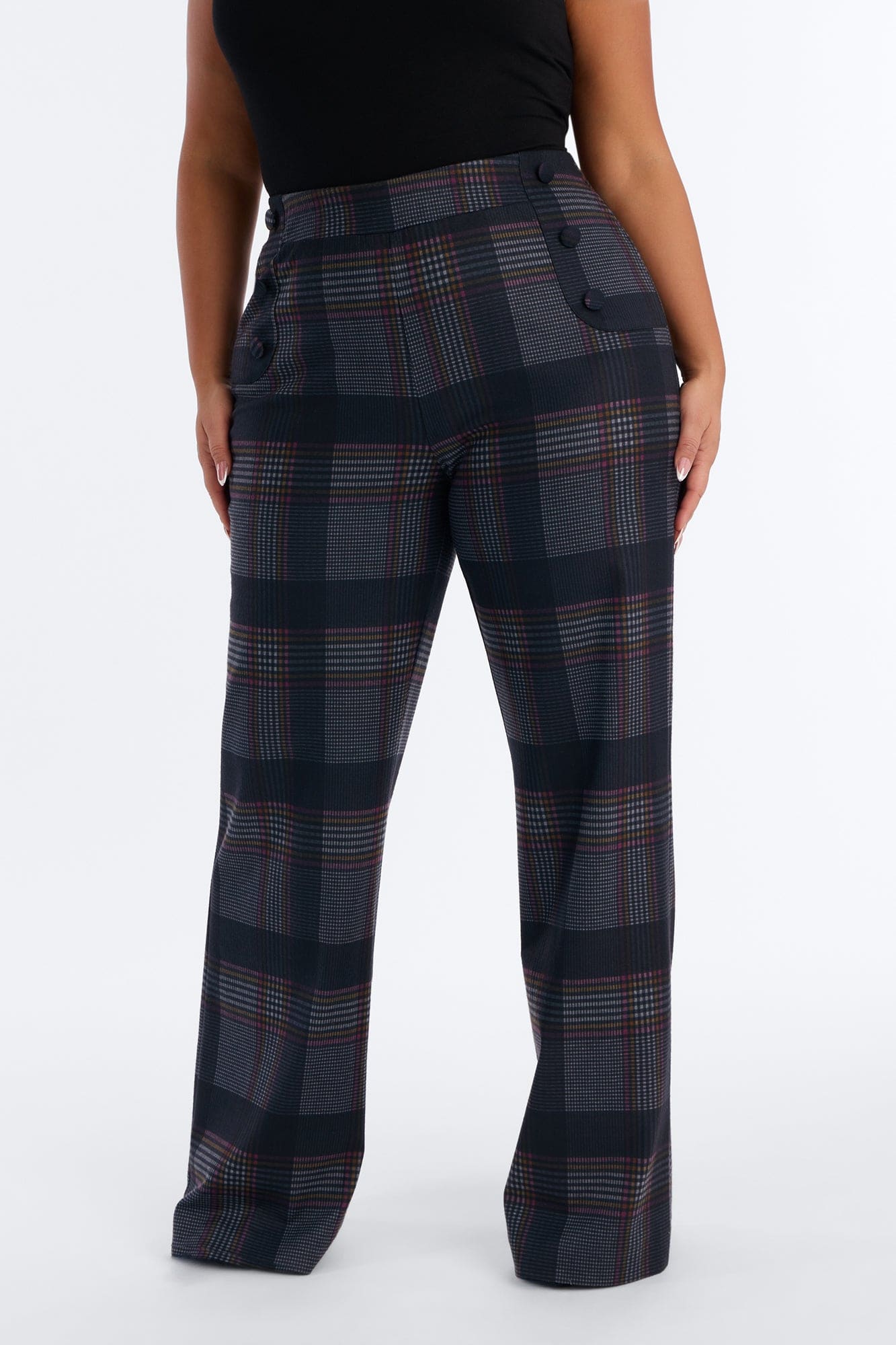 Tall Feeling Preppy Wide Leg Pant - Navy/combo alternate