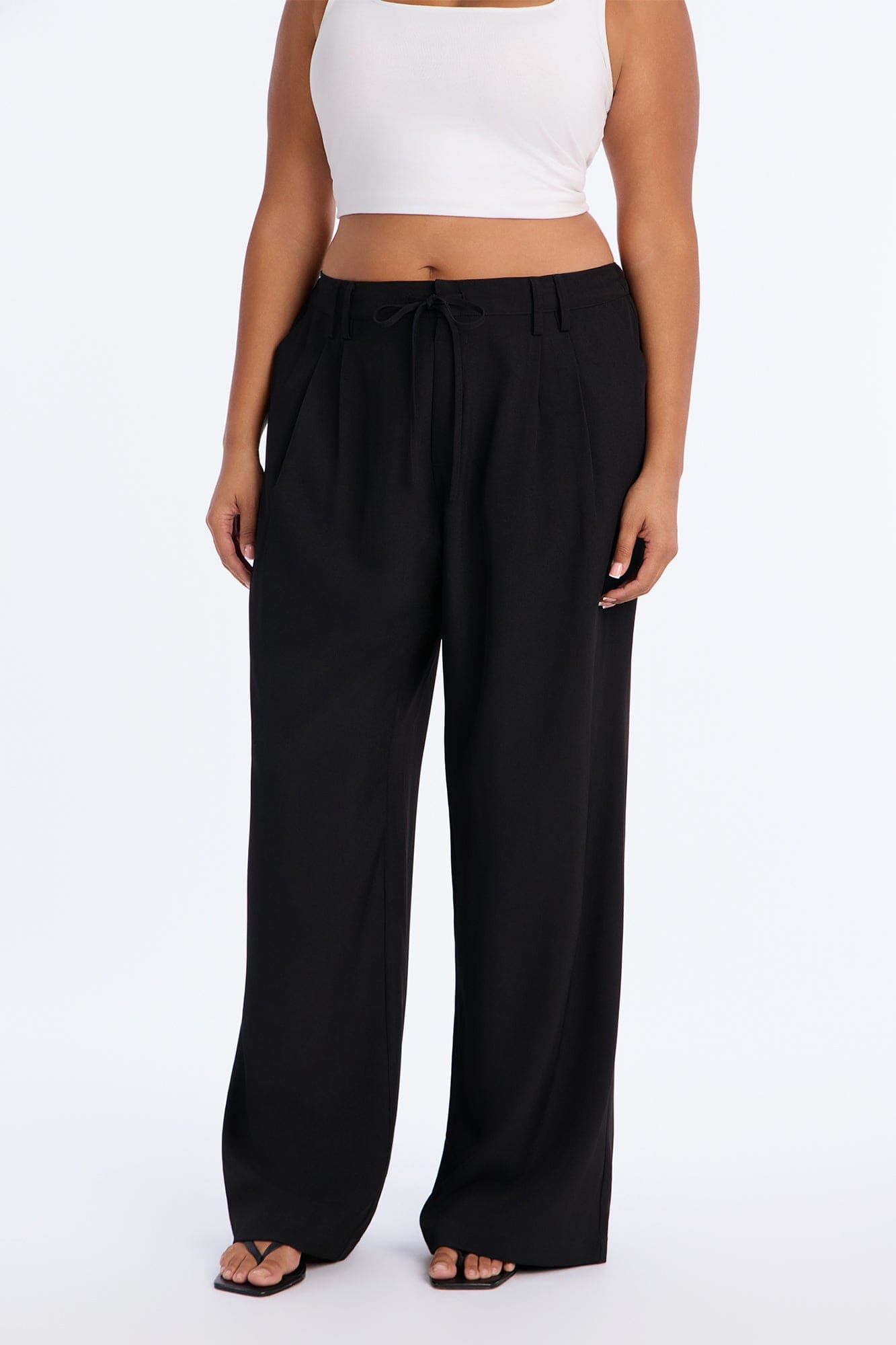 Tall Cami Wide Leg Trouser Pant - Black alternate