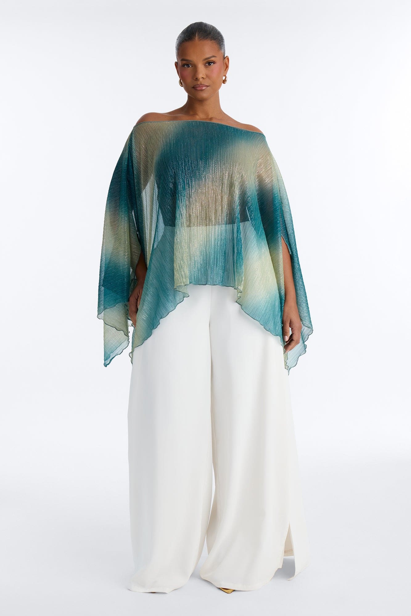 Taylor Ombre Metallic Knit Top - Blue/combo alternate