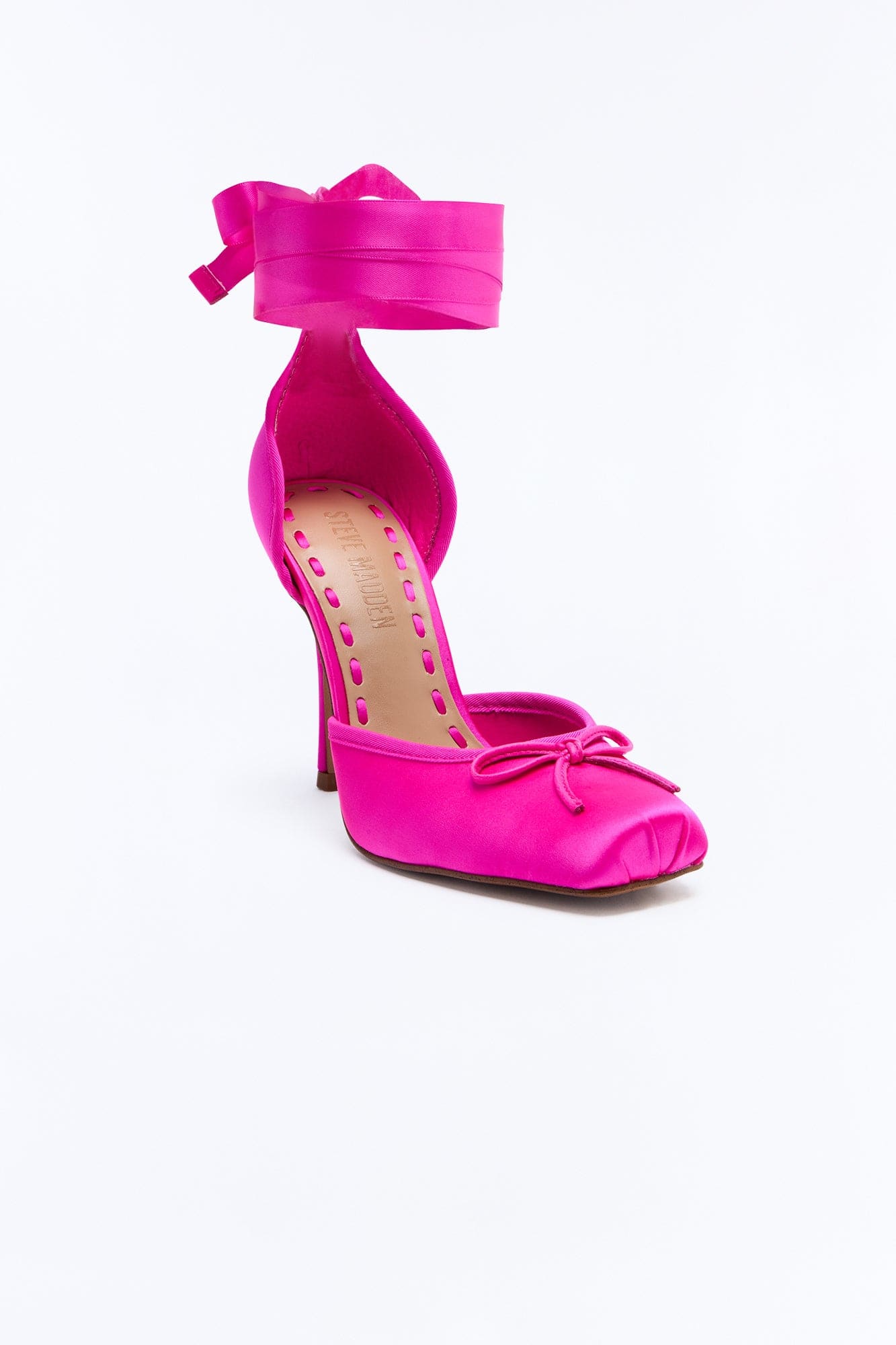 Steve Madden Larina Satin Pumps - Hot Pink alternate