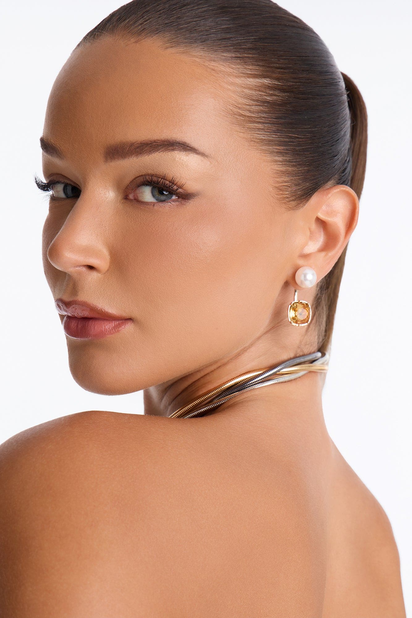 Sweet Pearl Drop Earrings - Gold/combo alternate