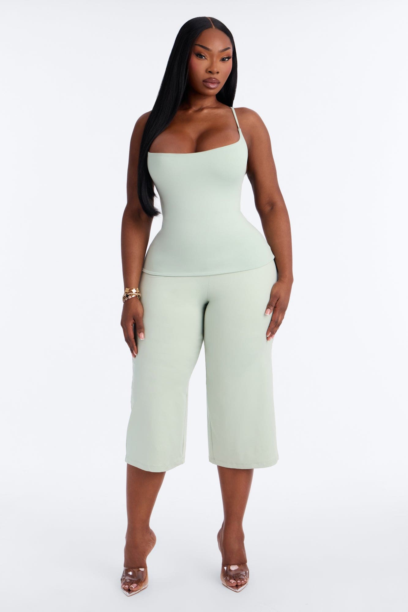 Contour Double Lined Cami Top - Mint alternate