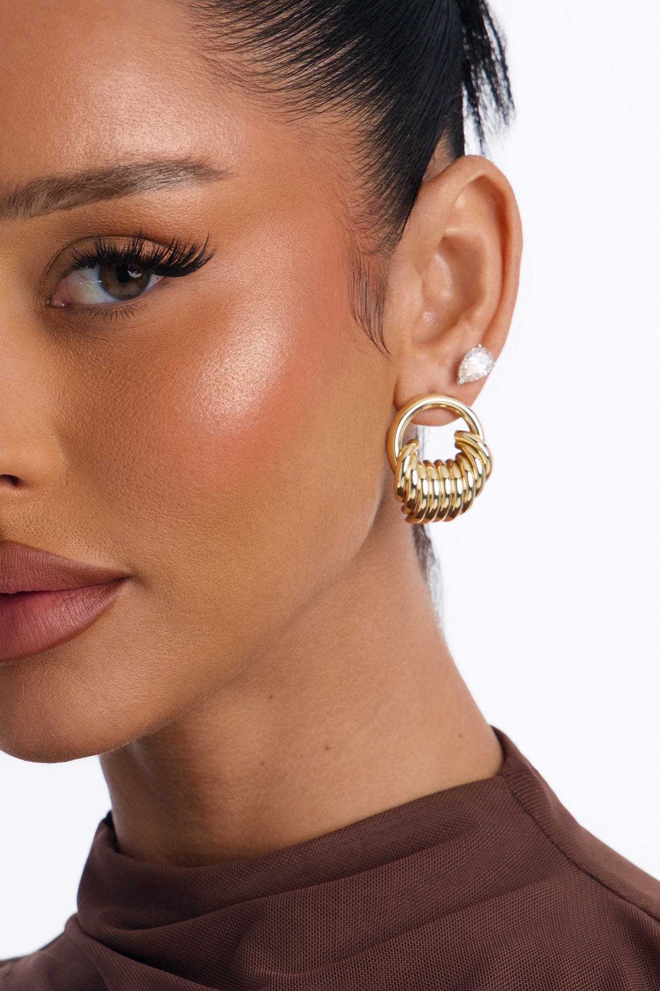 Stop Calling Drop Earrings - Gold alternate