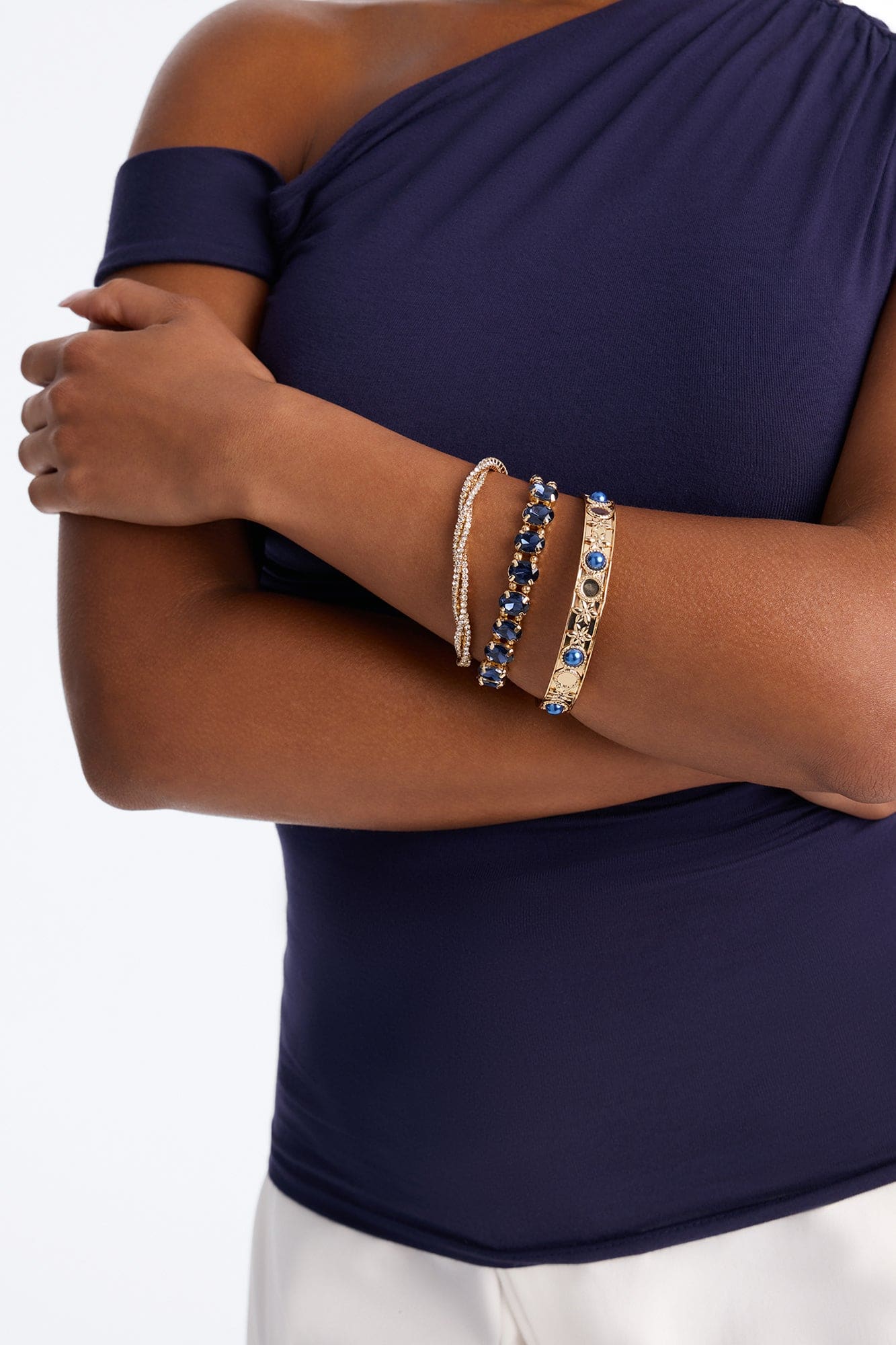 Seraphina 3 Piece Bracelet Set - Gold/Blue alternate