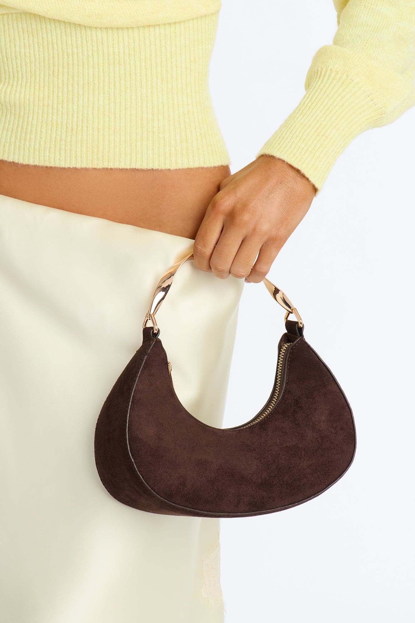 She's Twisted Faux Leather Satchel Handbag - Brown alternate