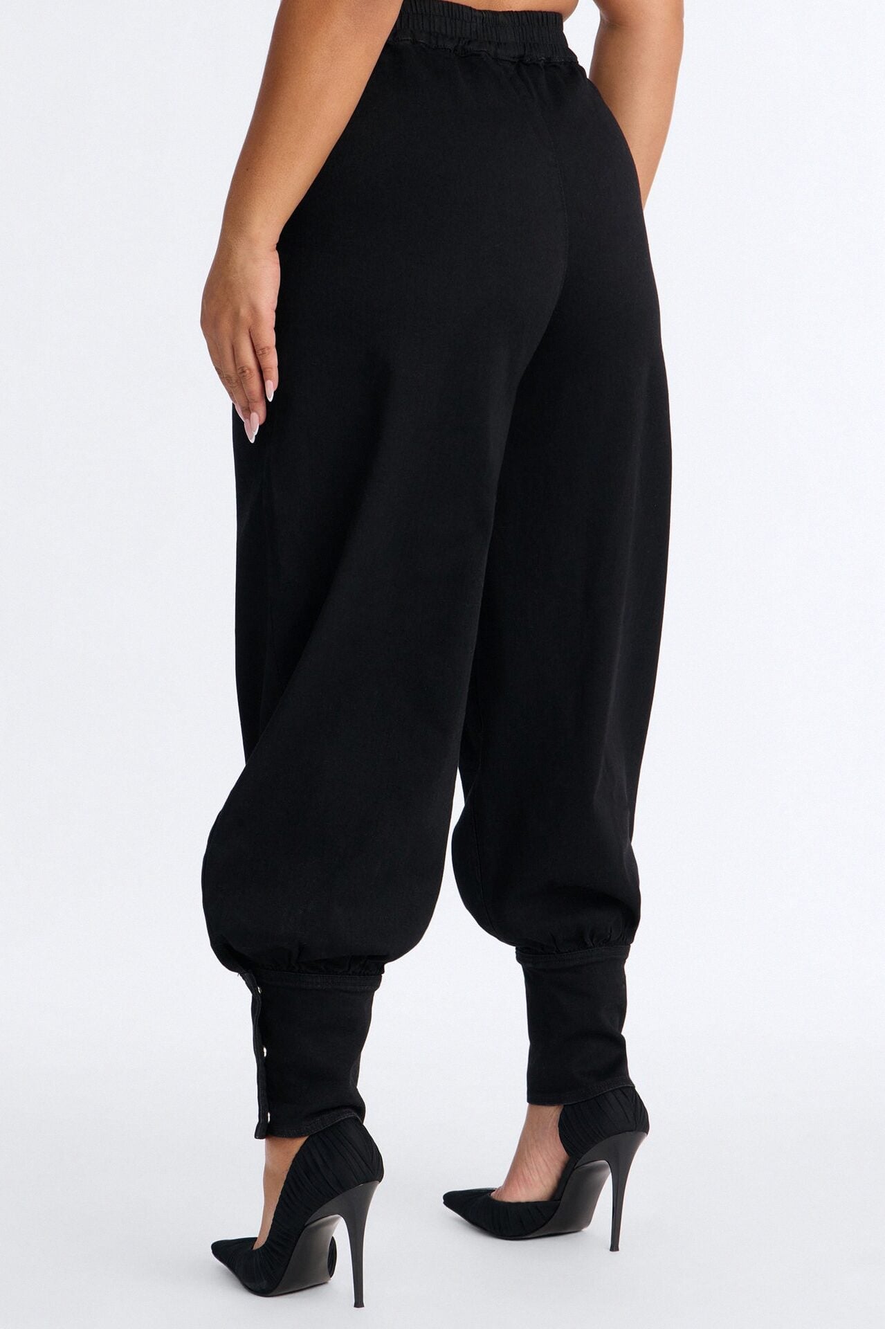 Destination Unknown Drapey Denim Balloon Jeans - Black image 8