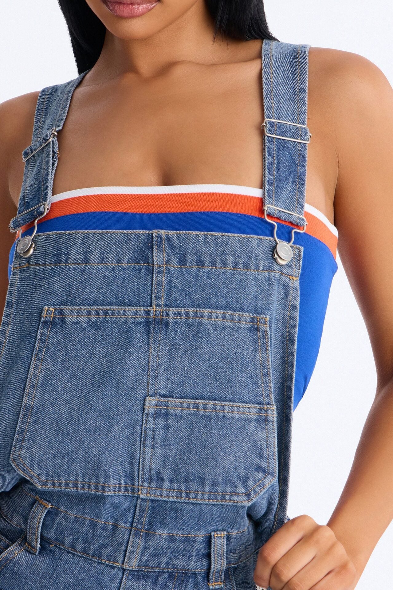 Janae Wide Leg Denim Overalls - Light Wash image 3