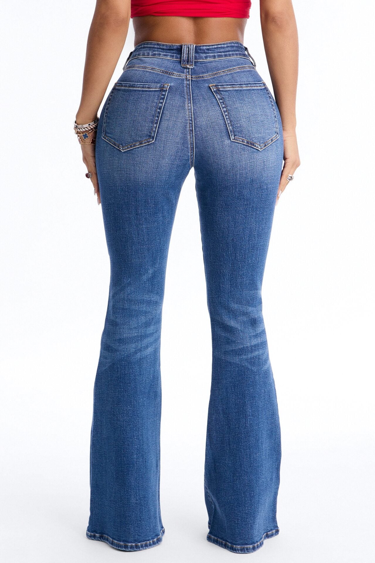 Penelope Premium Stretch Flare Jeans - Medium Wash image 3