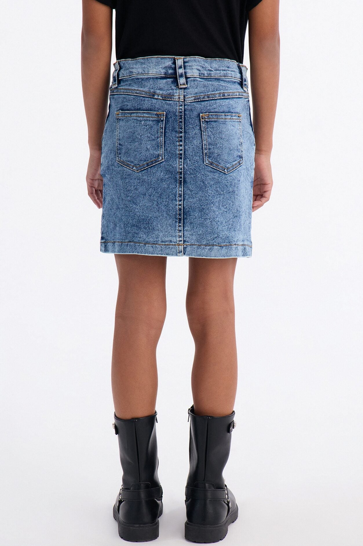 Mini All About It Button Front Denim Skirt - Medium Wash image 4