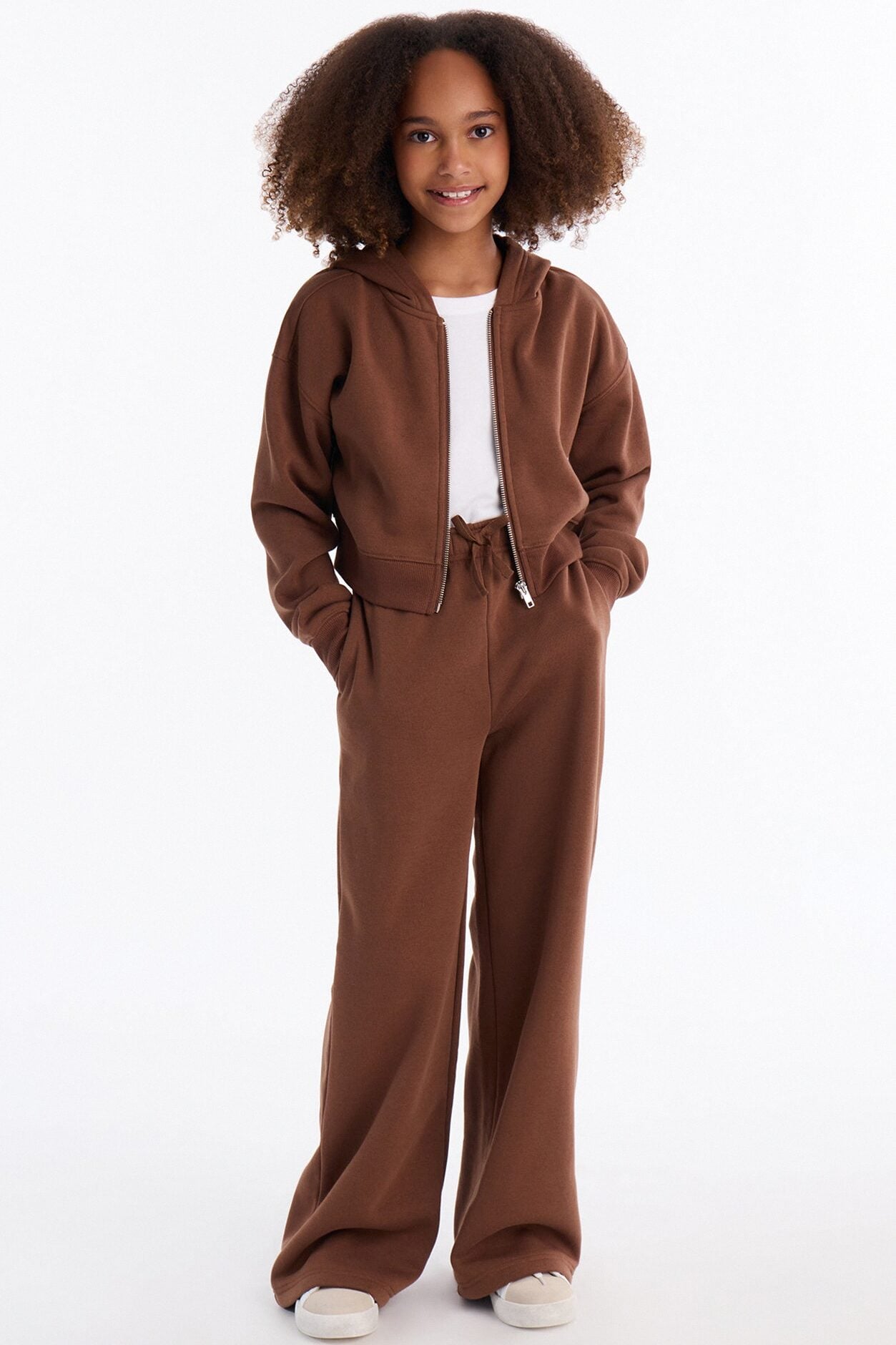 Mini Tell Me More Sportscore Wide Leg Sweatpants - Brown image 2