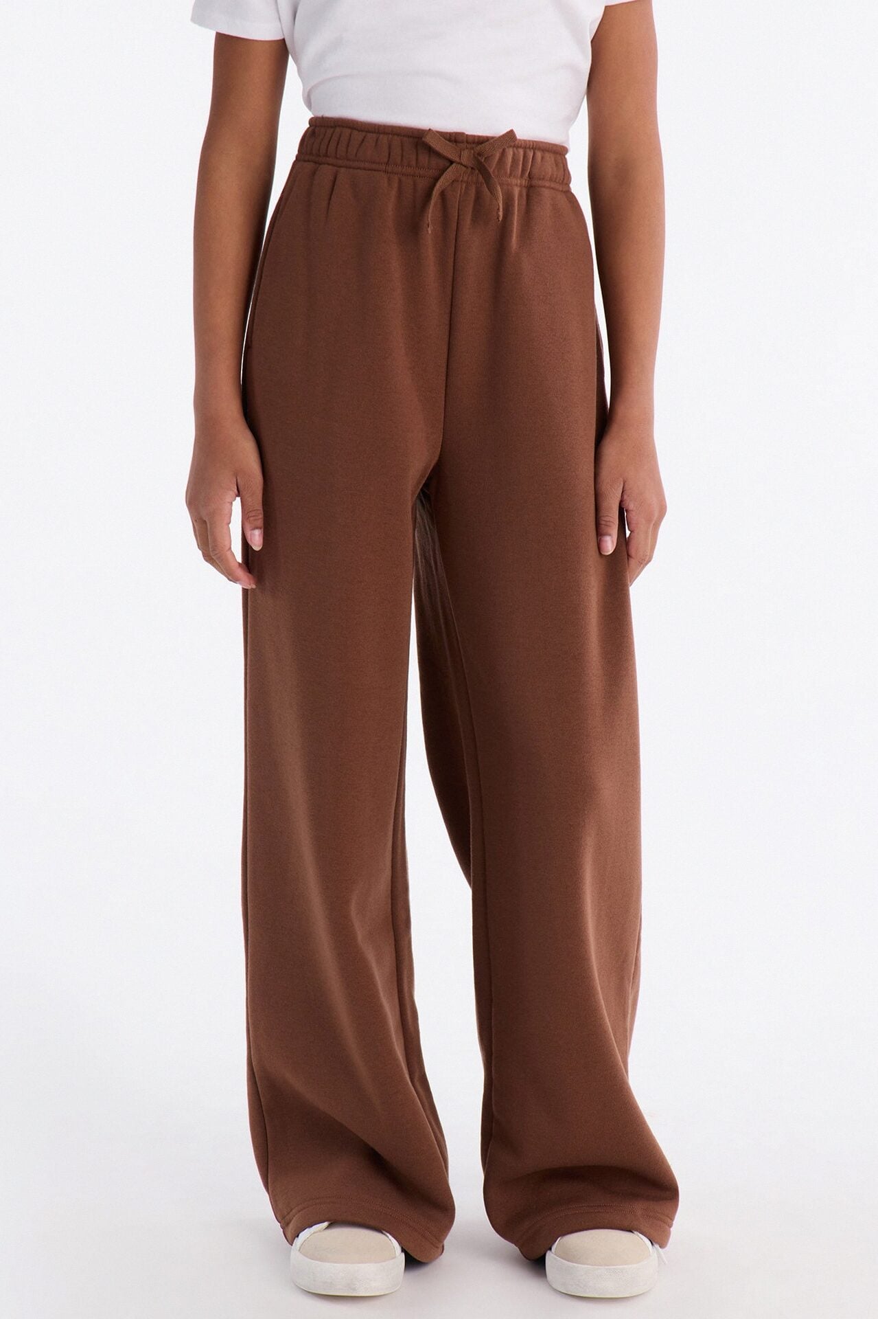 Mini Tell Me More Sportscore Wide Leg Sweatpants - Brown image 1