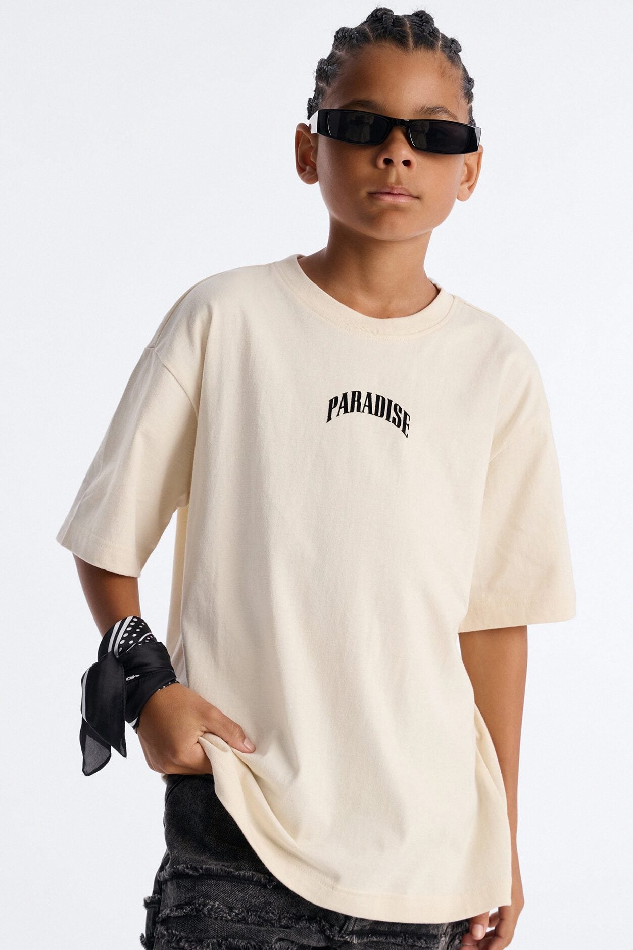 Mini Paradise Short Sleeve Front/Back Tee - Sand image 2