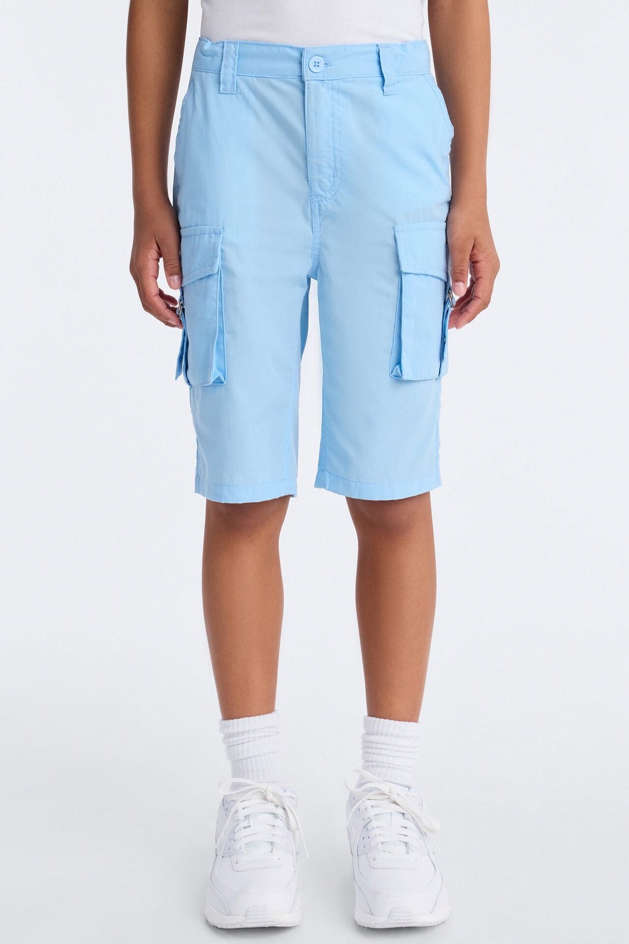 Mini Victoria Cargo Bermuda Shorts - Light Blue image 2