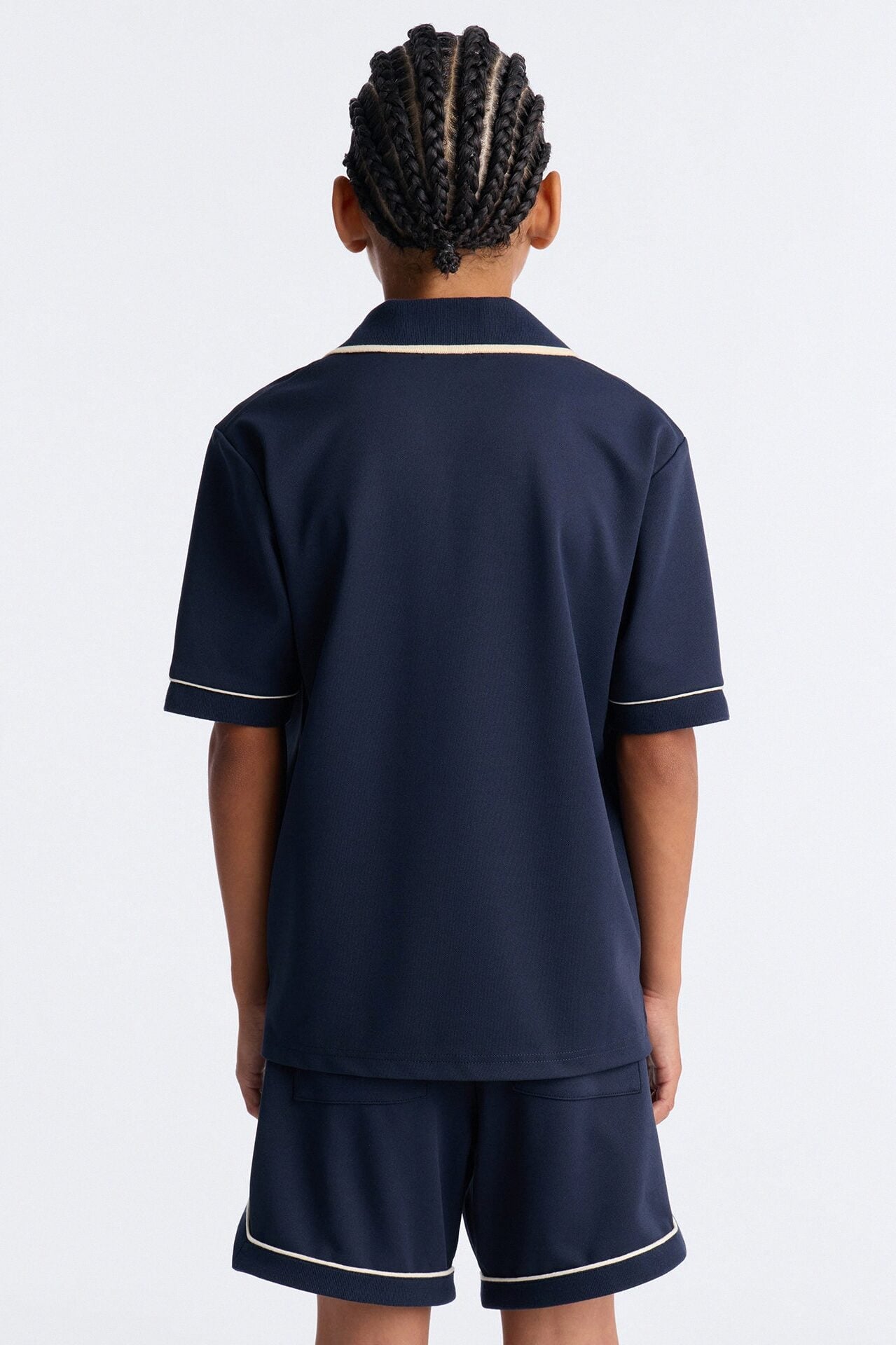 Mini Noir Cuban Collar Shirt - Navy image 4