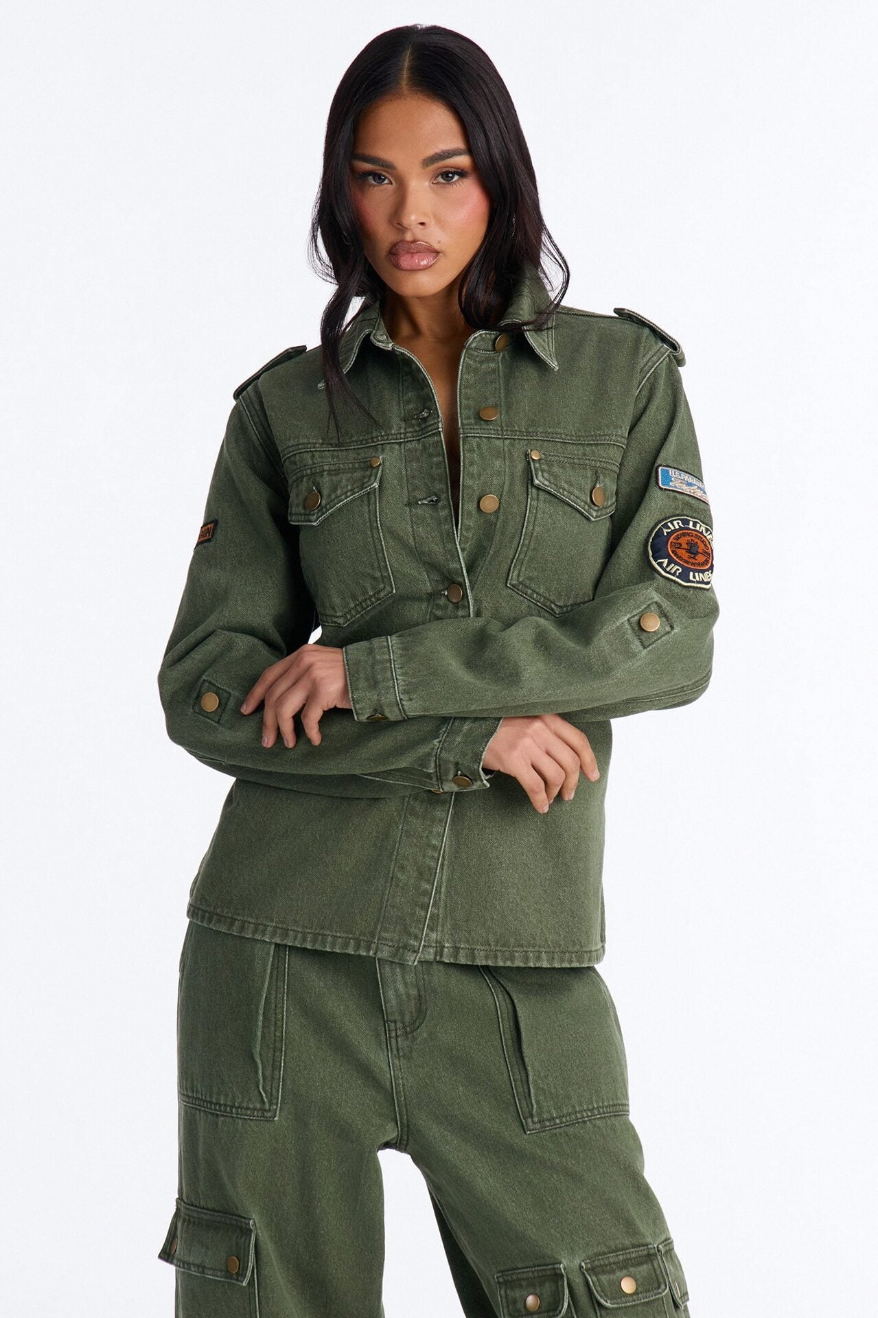 First Ranker Denim Shacket - Olive image 3