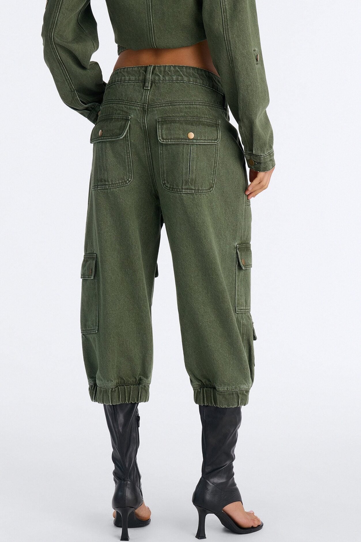 First Ranker Capri Cargo Jogger Jeans - Olive image 4