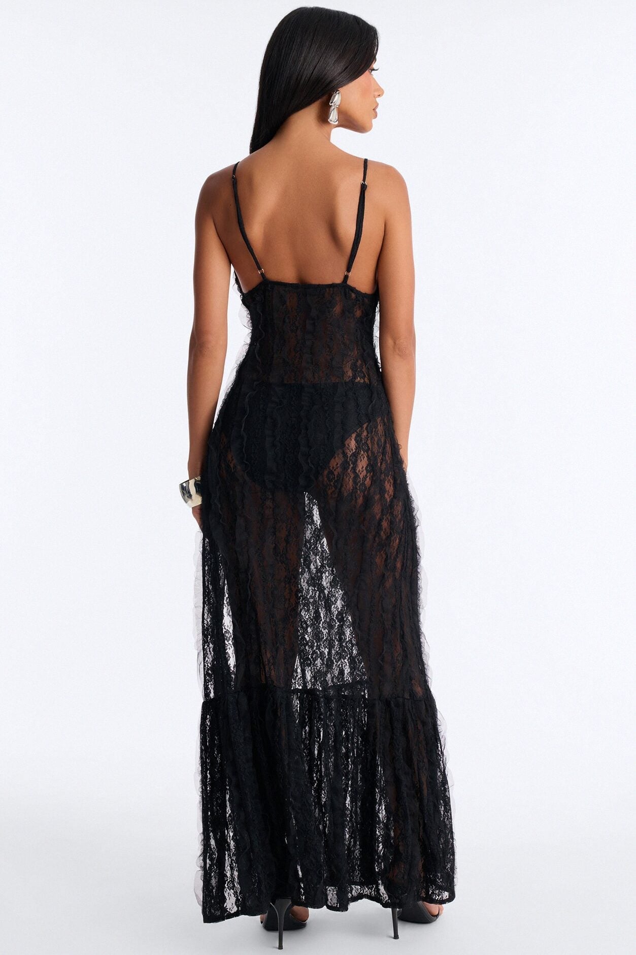 Belinda Lace Maxi Dress - Black image 3